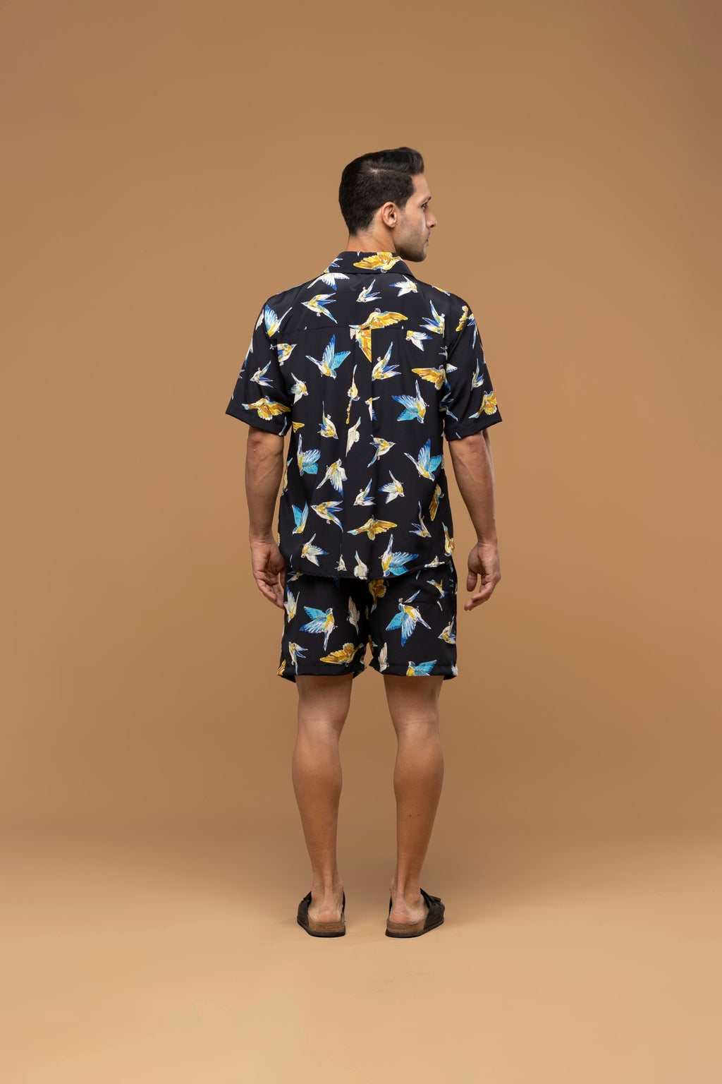 Camisa Estampada Pássaros Crepe