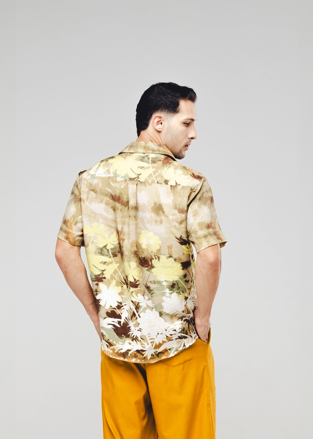 Camisa Estampada Tropical Verde