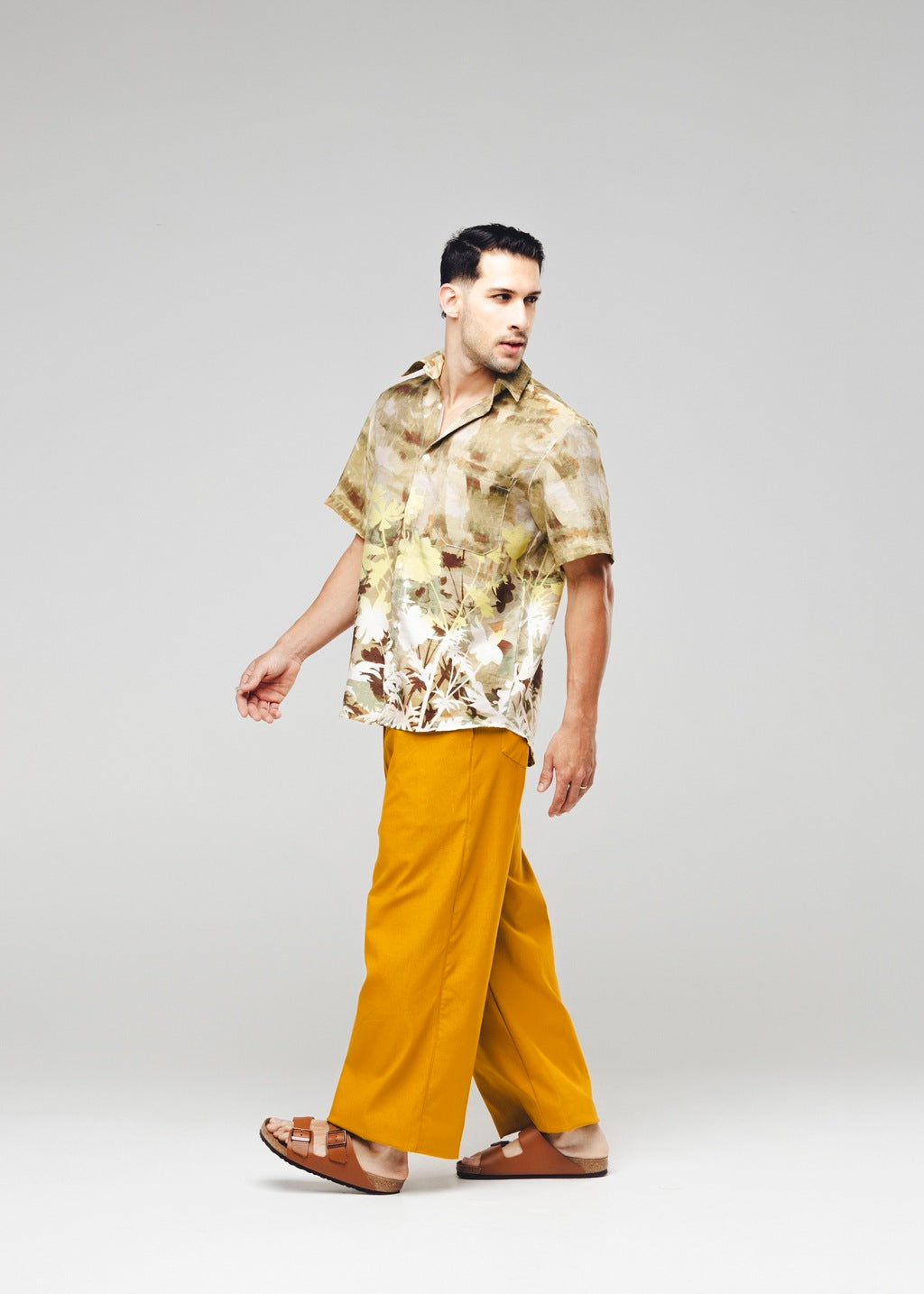 Camisa Estampada Tropical Verde