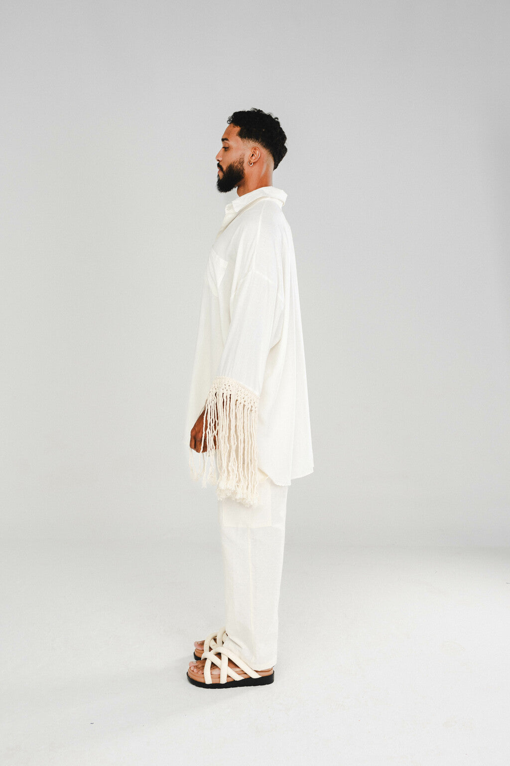 Camisa Franjas Oversized Off White