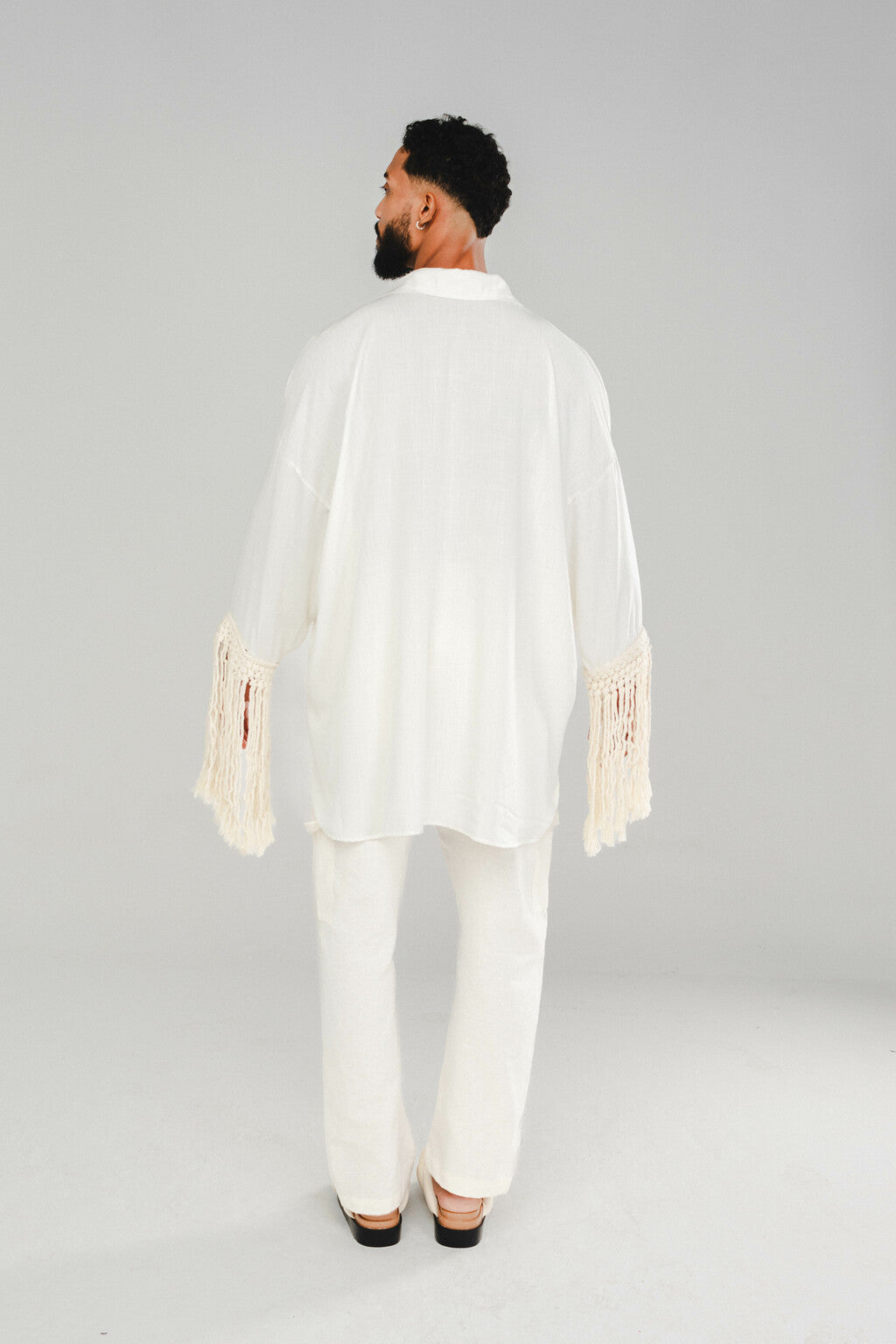 Camisa Franjas Oversized Off White