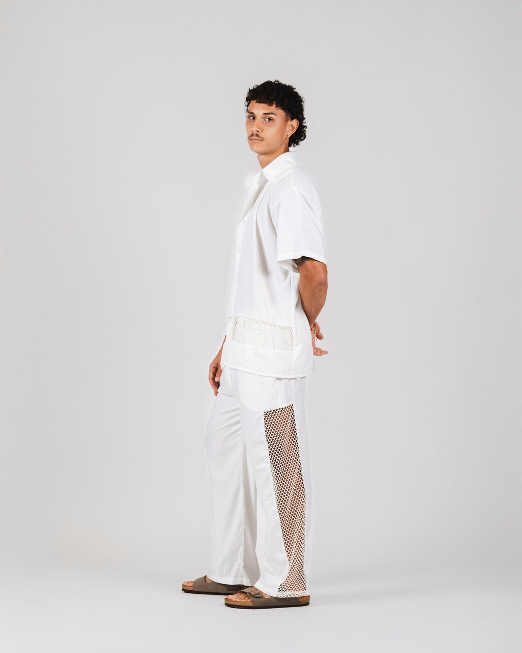 Camisa Linho Rede Off White
