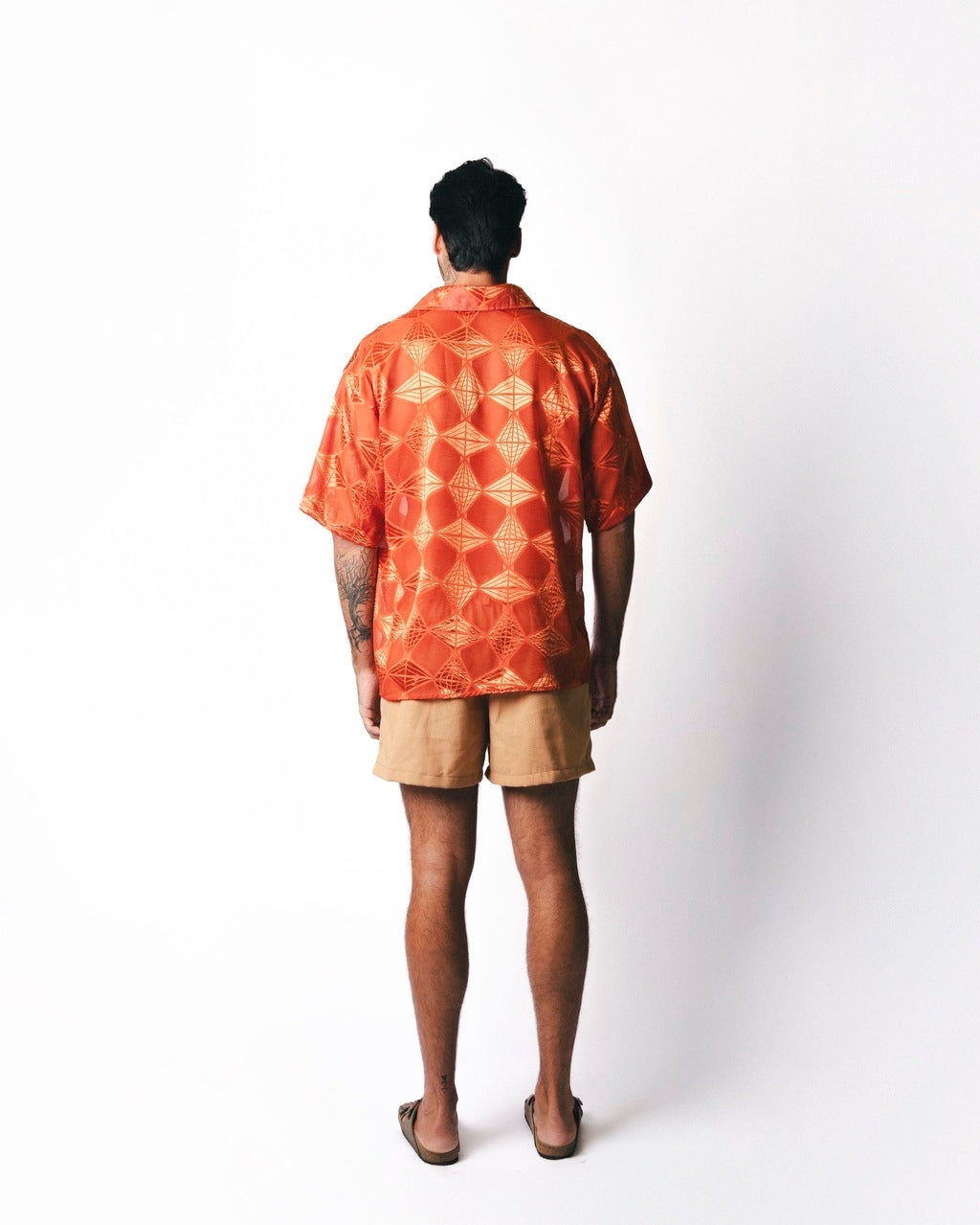 Camisa Over Geométrica Terracota