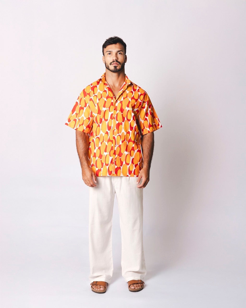 Camisa Over Tropical Laranja