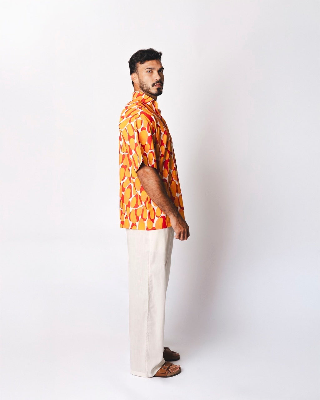 Camisa Over Tropical Laranja