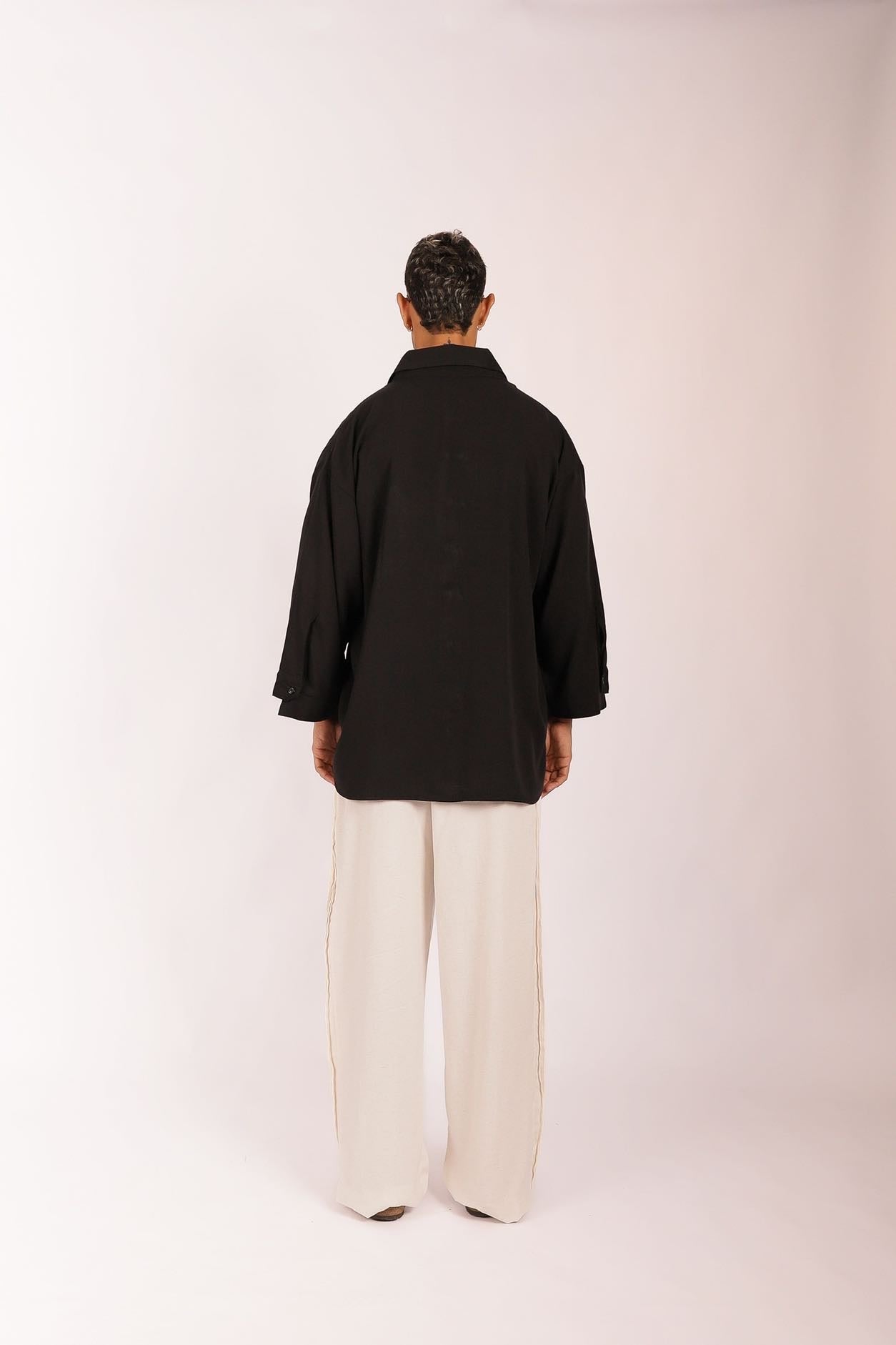 Camisa Oversized Coqueiro Bordado Preta