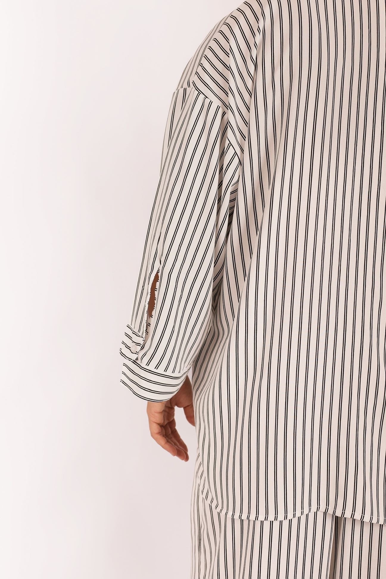 Camisa Oversized de Listras Branca