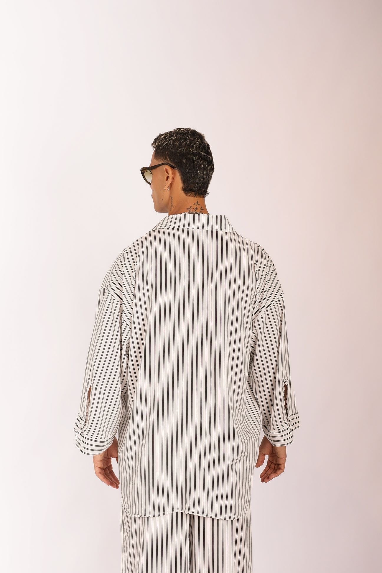 Camisa Oversized de Listras Branca