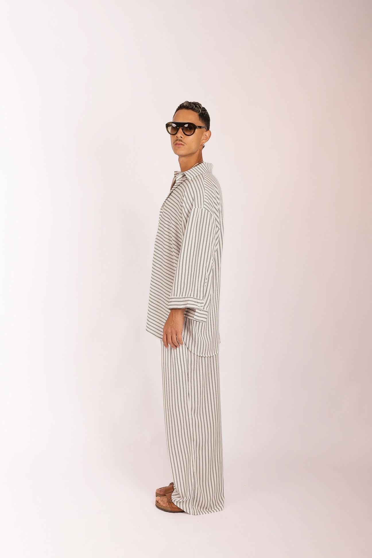 Camisa Oversized de Listras Branca