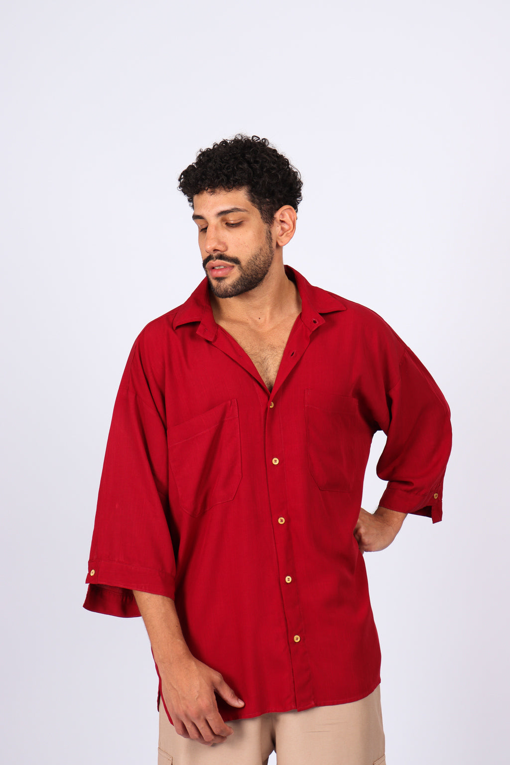 Camisa Oversized Bordô
