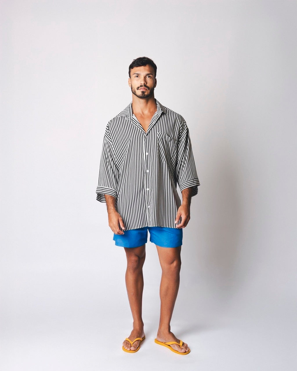 Camisa Oversized Listras Preta