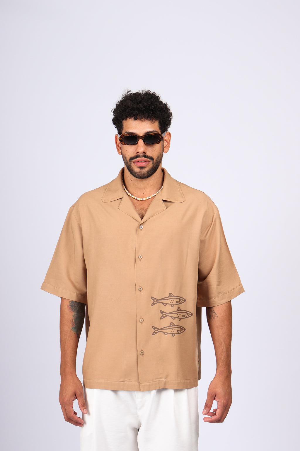 Camisa Peixes Bege