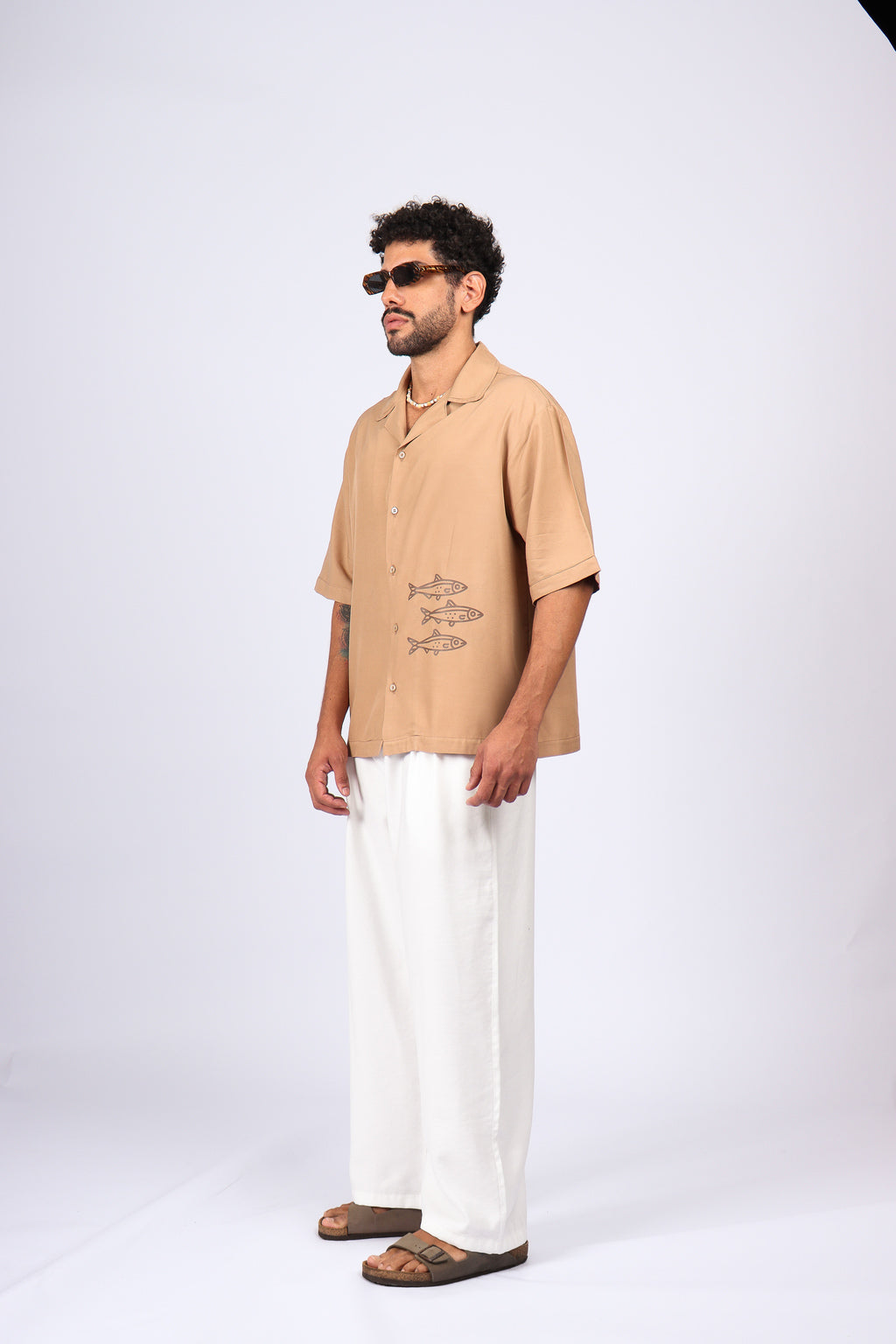 Camisa Peixes Bege