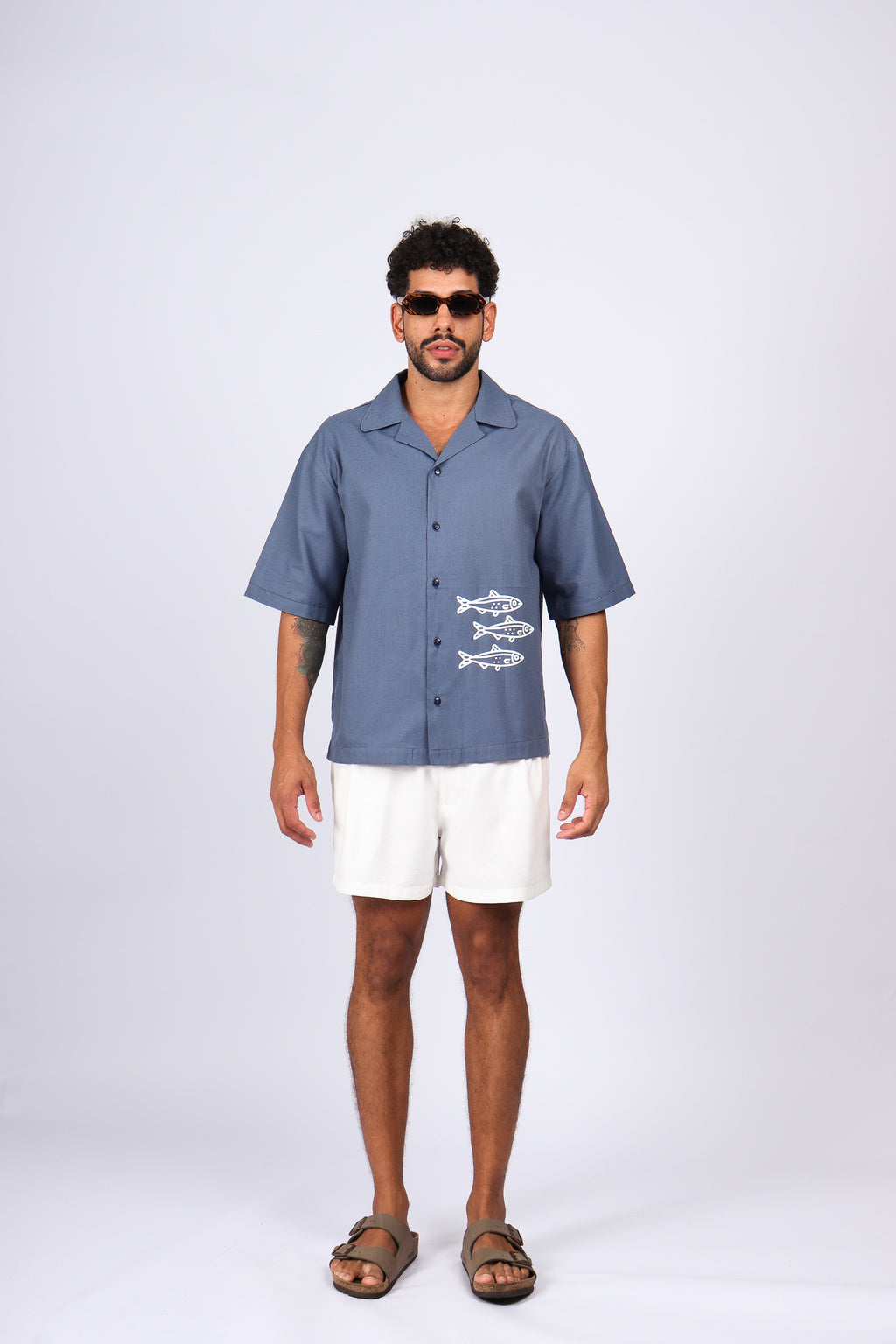 Camisa Peixes Azul