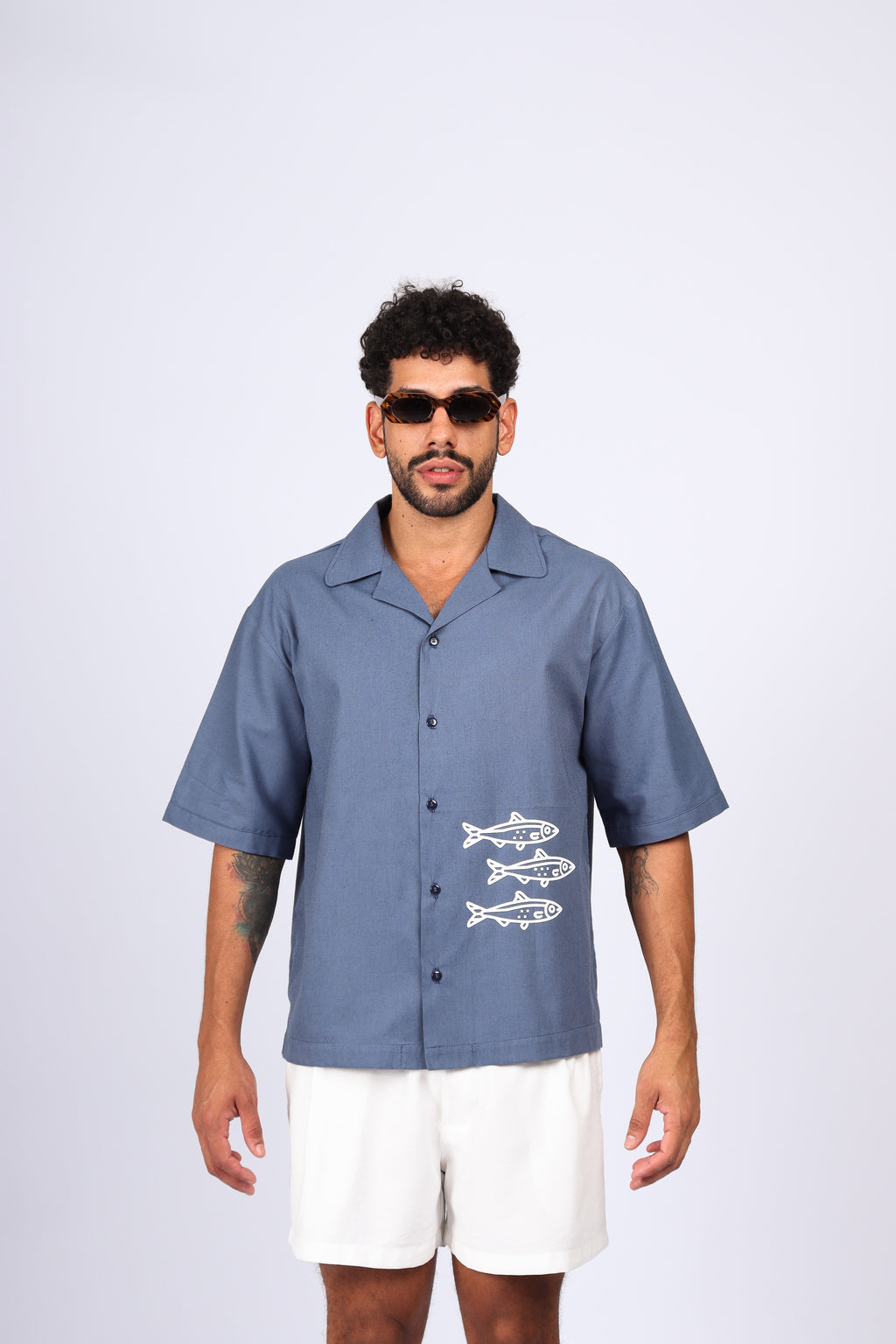 Camisa Peixes Azul