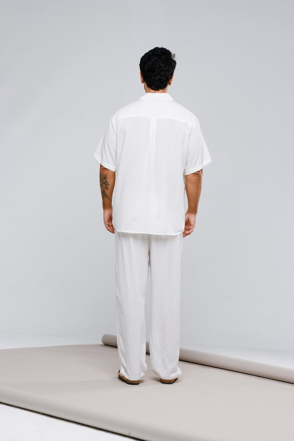 Camisa Pregas Viscose Off White