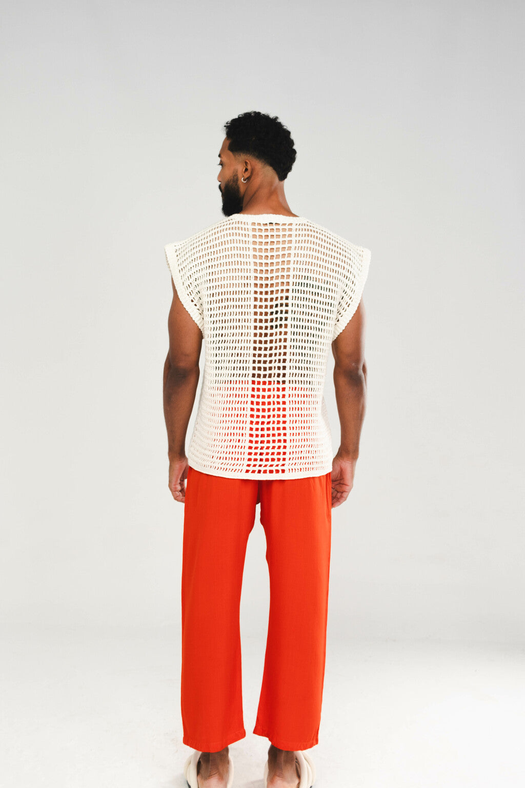 Camisa Regata Crochê Off White