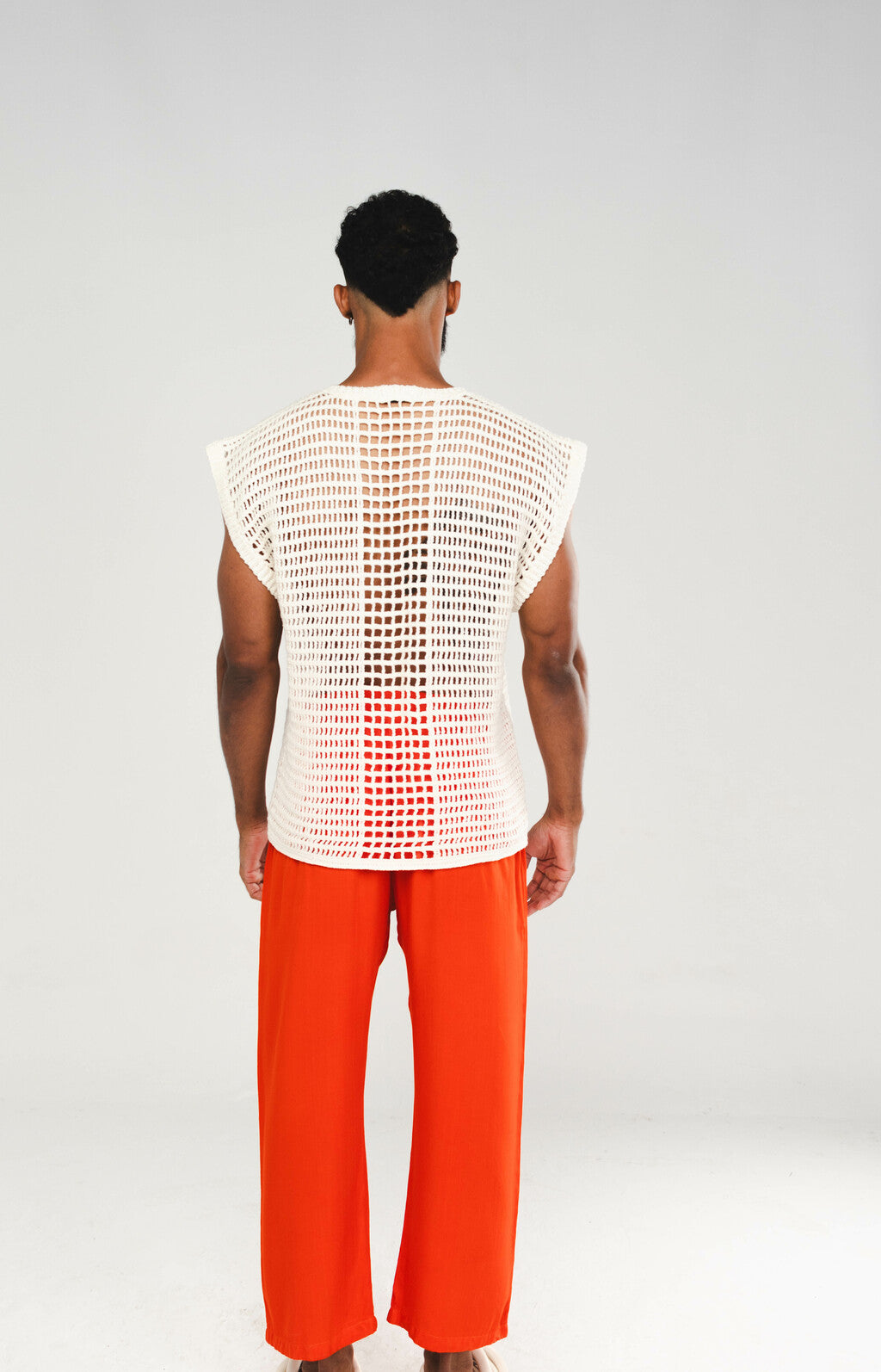 Camisa Regata Crochê Off White