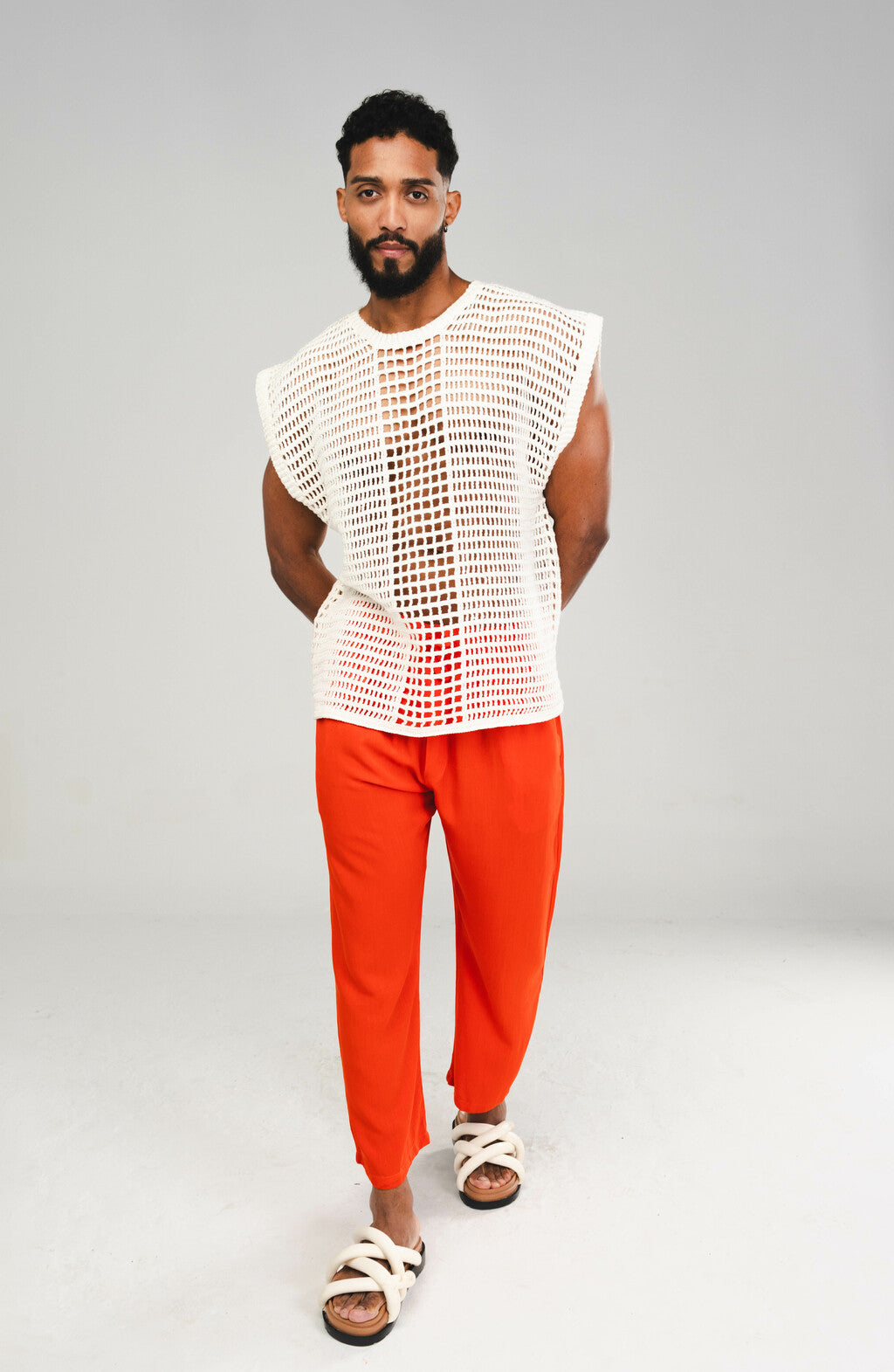 Camisa Regata Crochê Off White