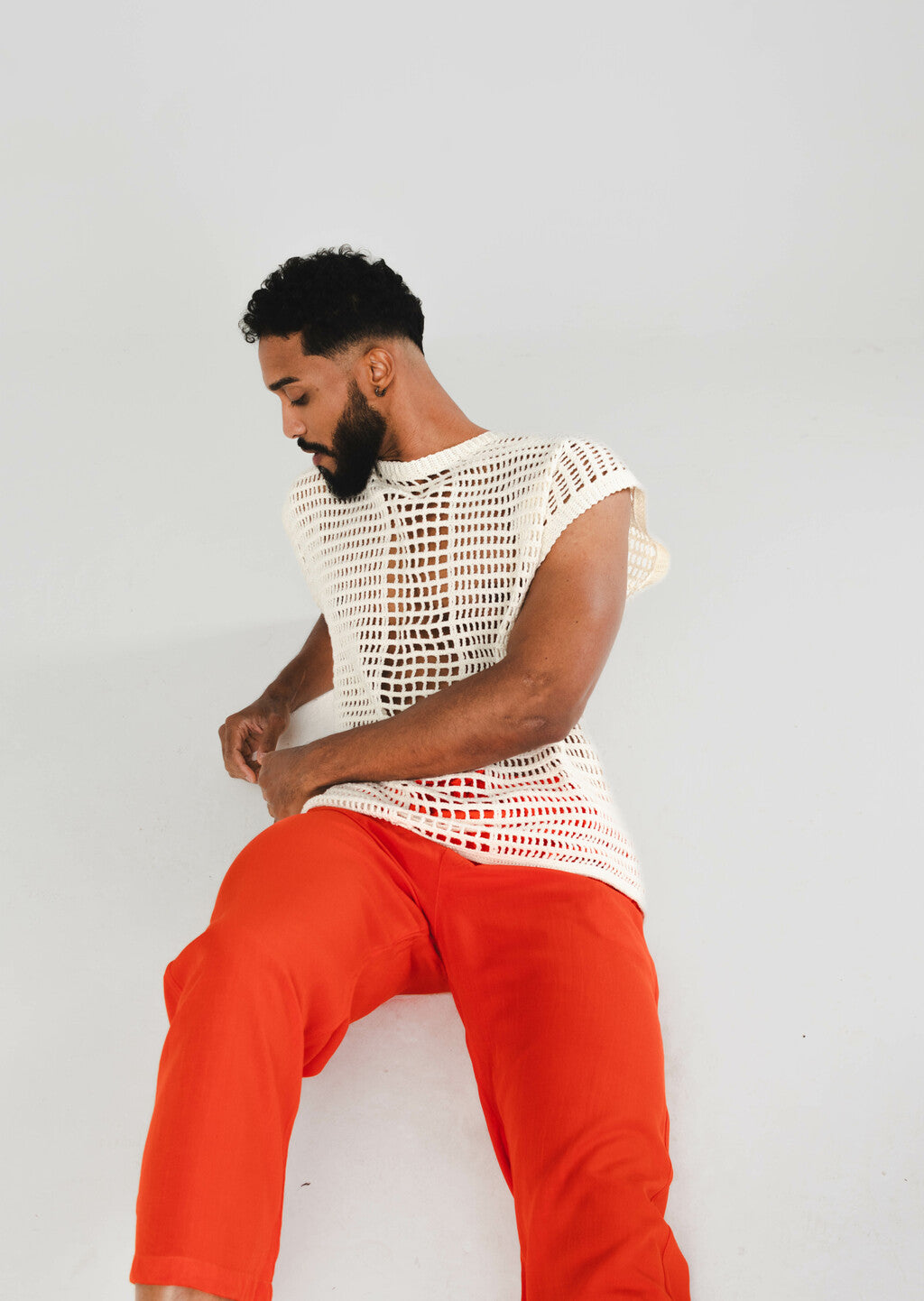 Camisa Regata Crochê Off White