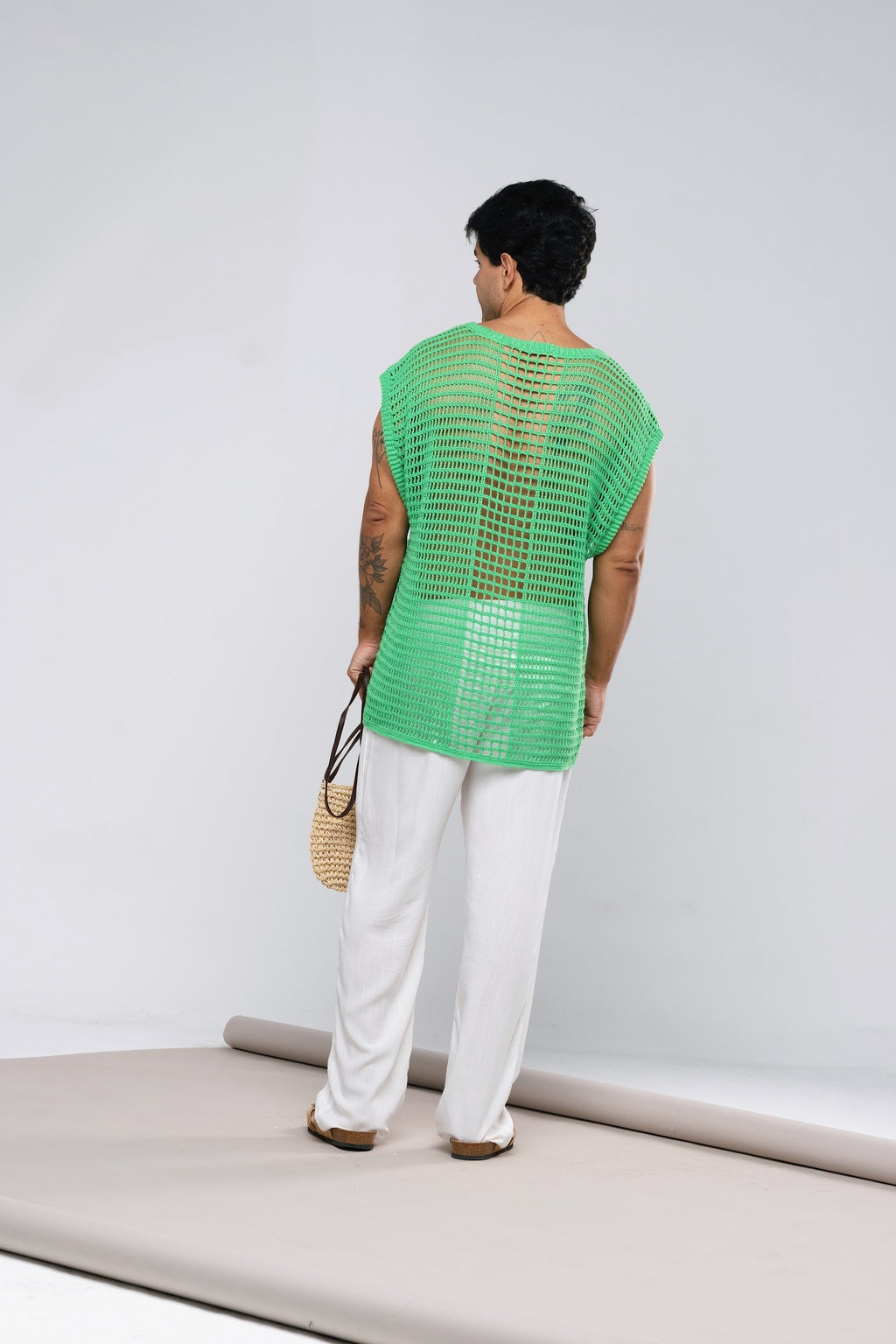 Camisa Regata Crochê Verde