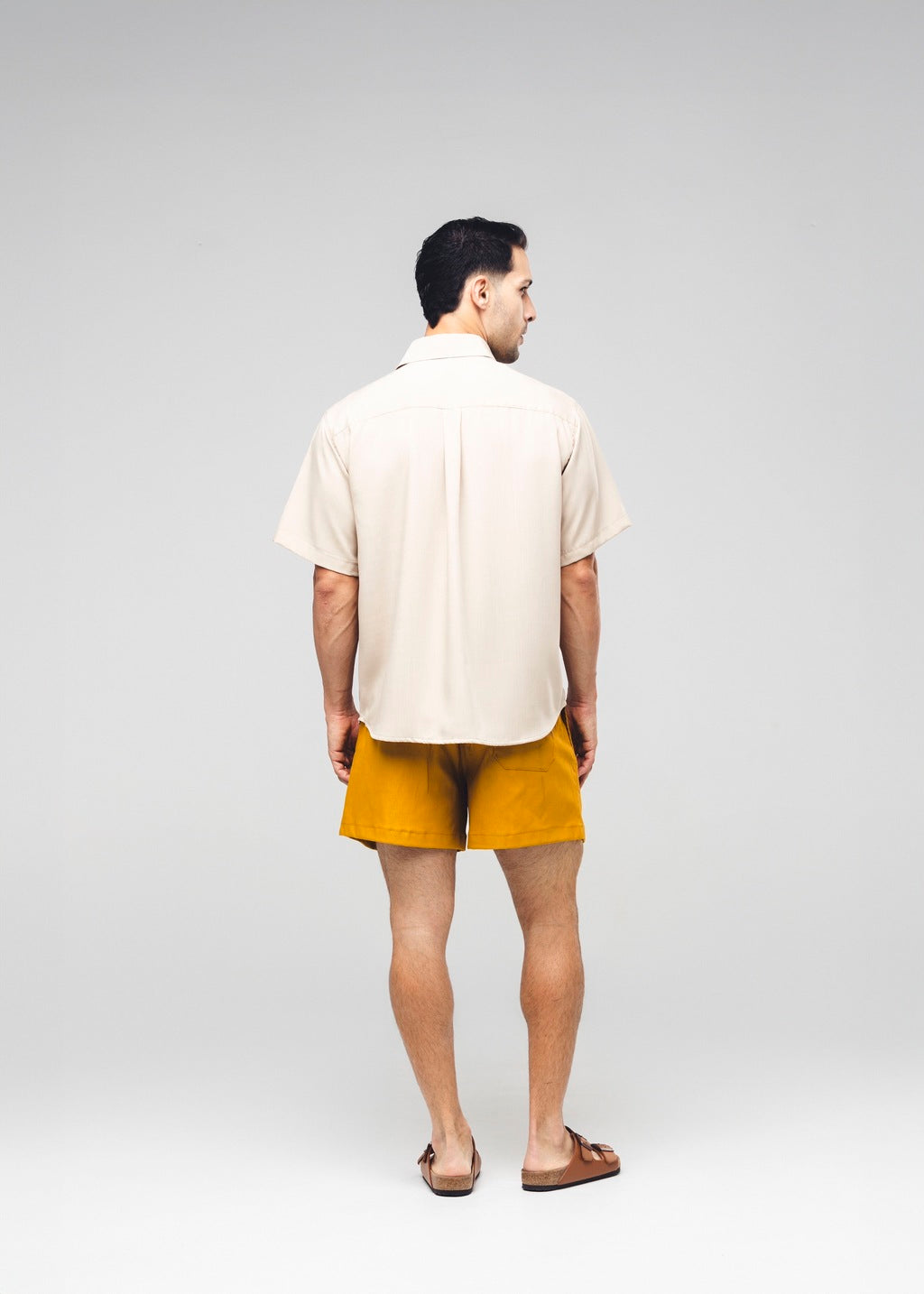 Camisa Viscose Bolso Embutido Bege