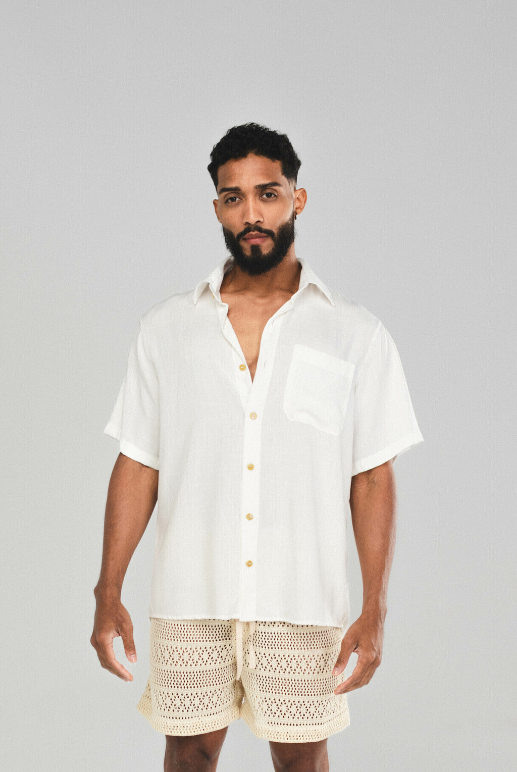 Camisa Viscose Off White