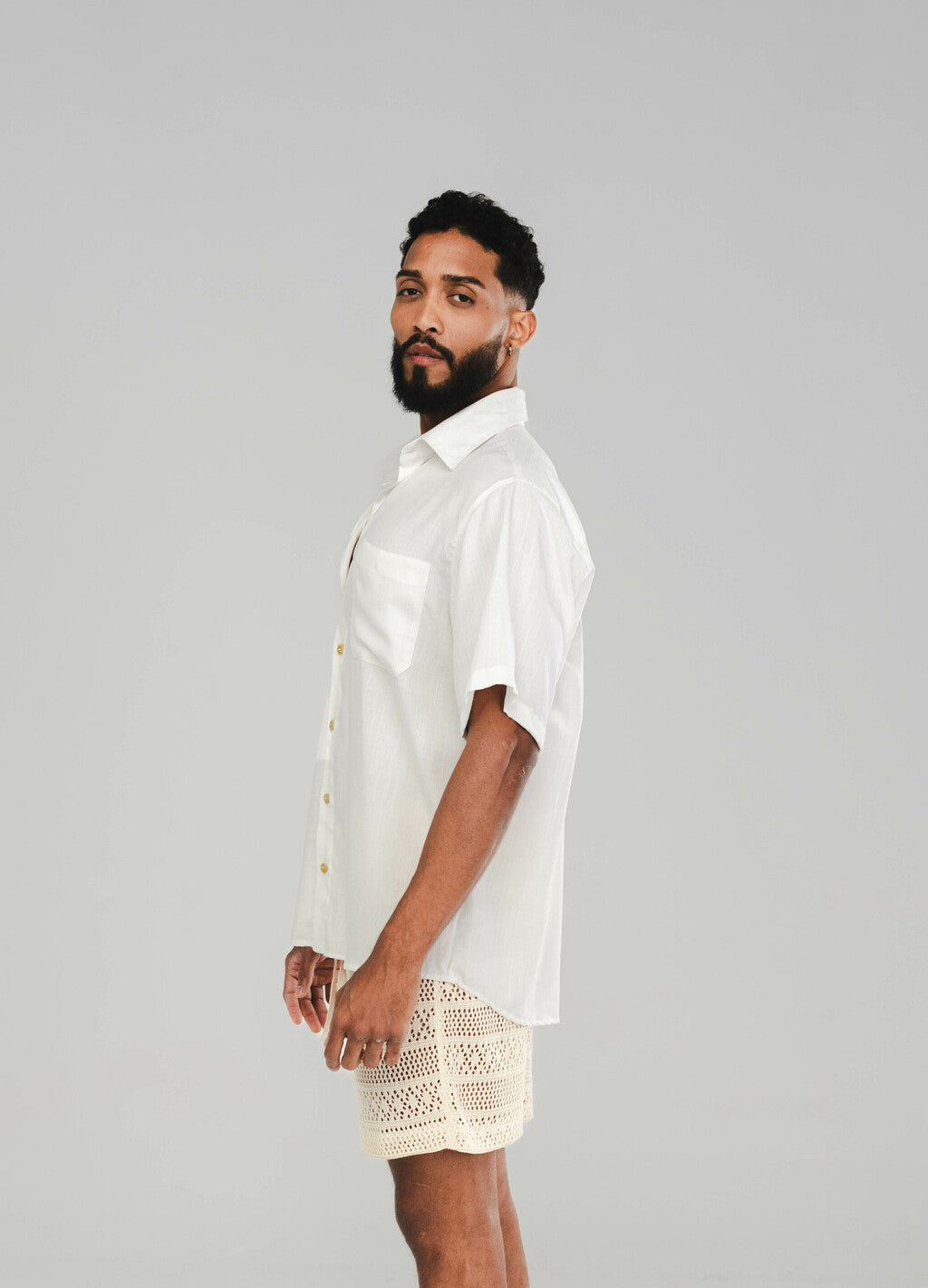 Camisa Viscose Off White