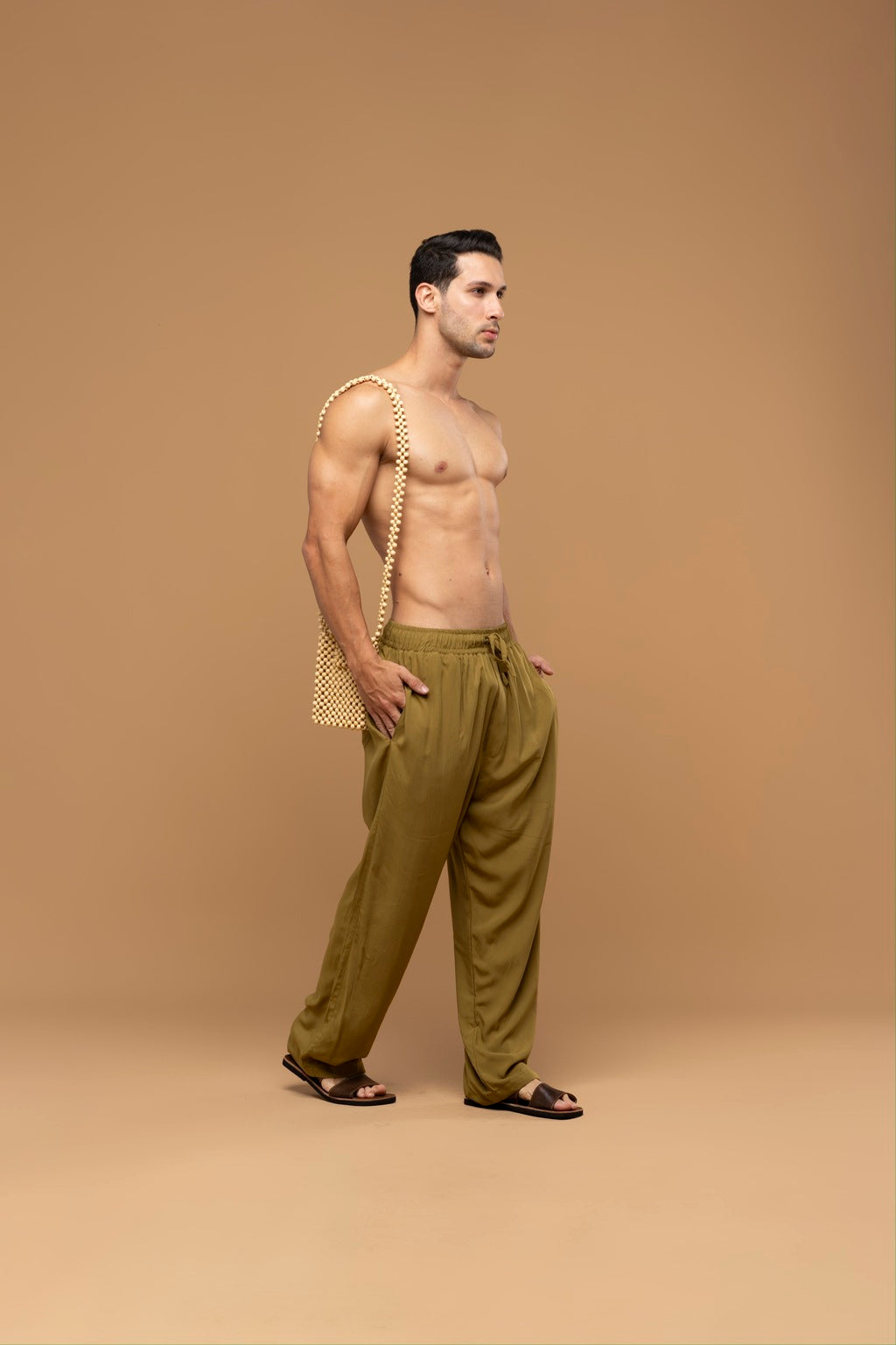 Calça Viscose Verde Militar