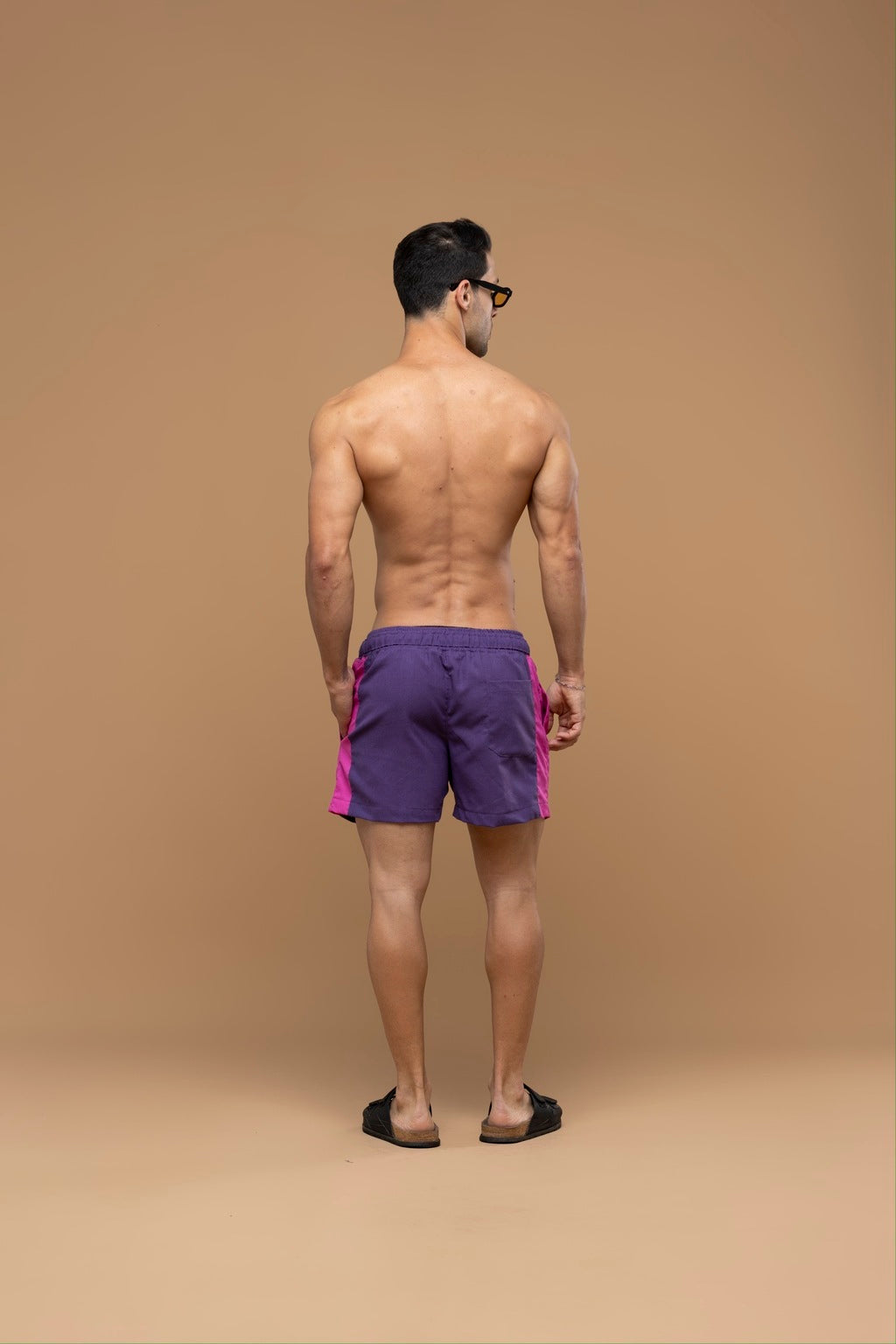 Short Linho Recorte Roxo