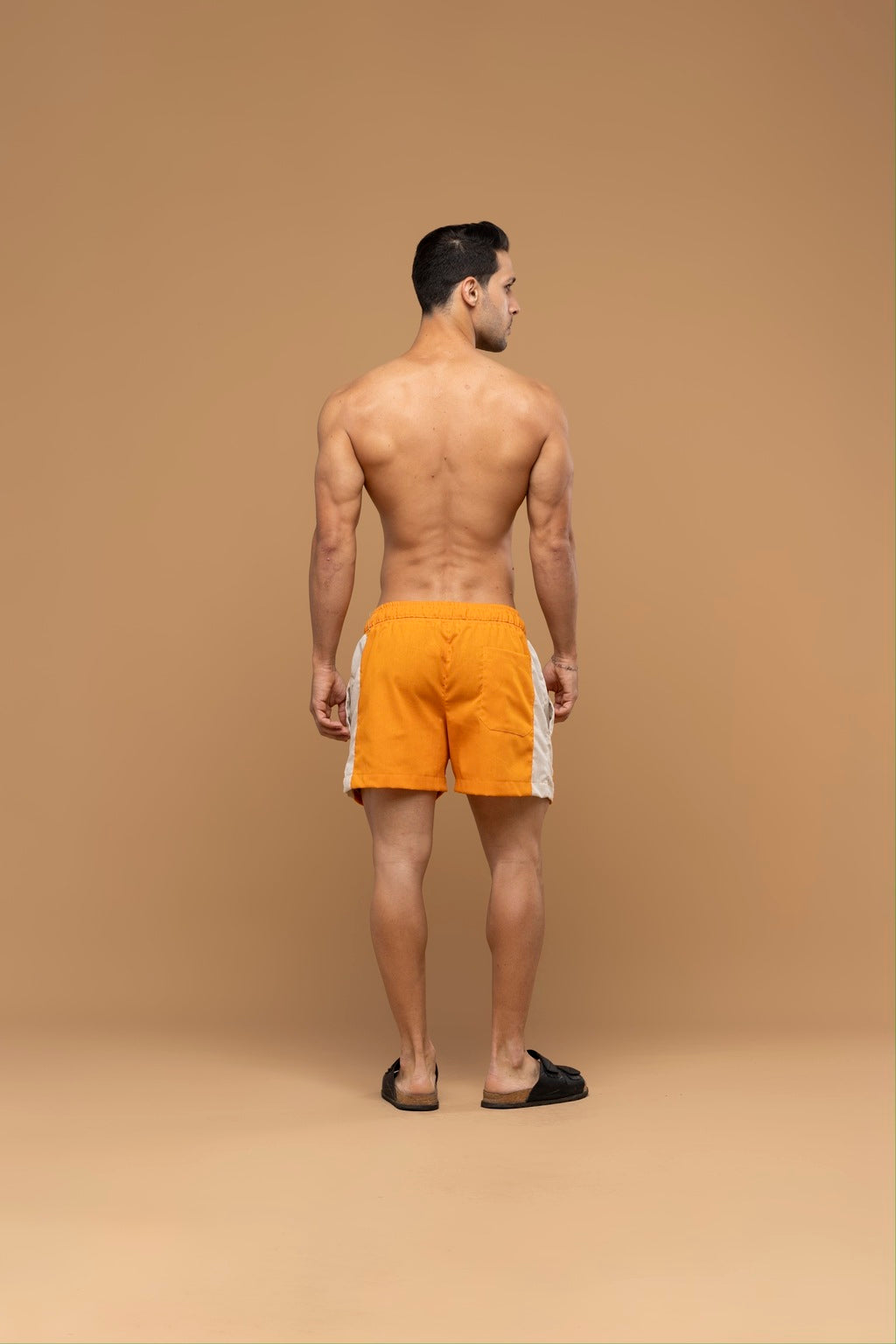 Short Linho Recorte laranja