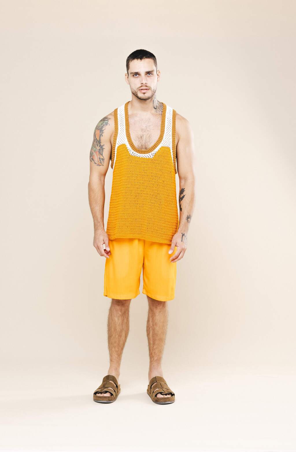 BERMUDA VISCOSE LARANJA