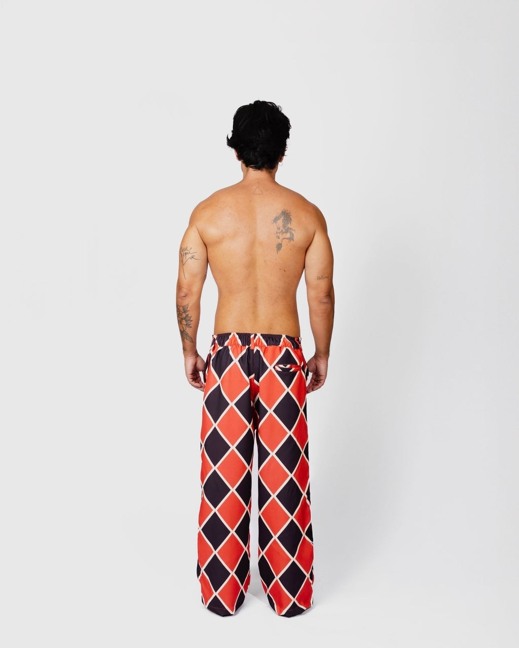 Calça Ampla Losango Preta