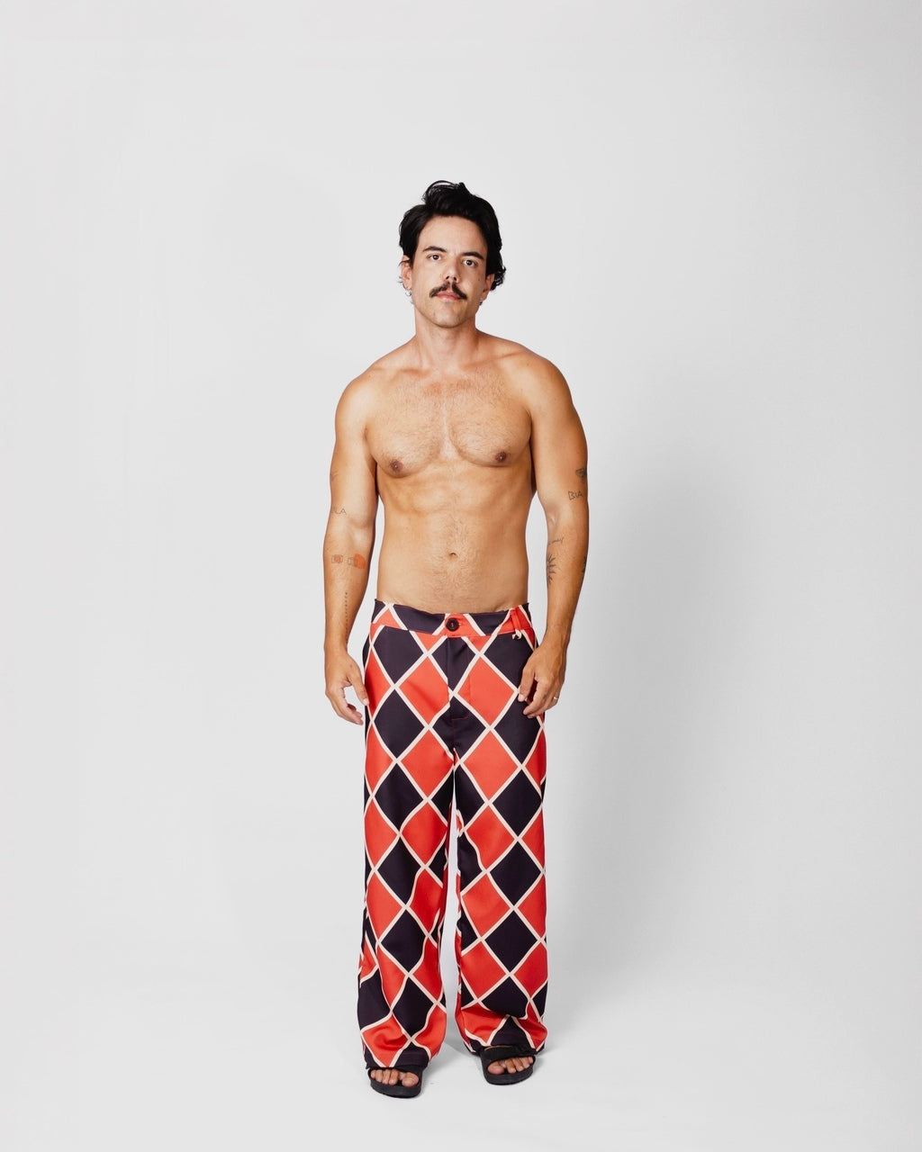 Calça Ampla Losango Preta
