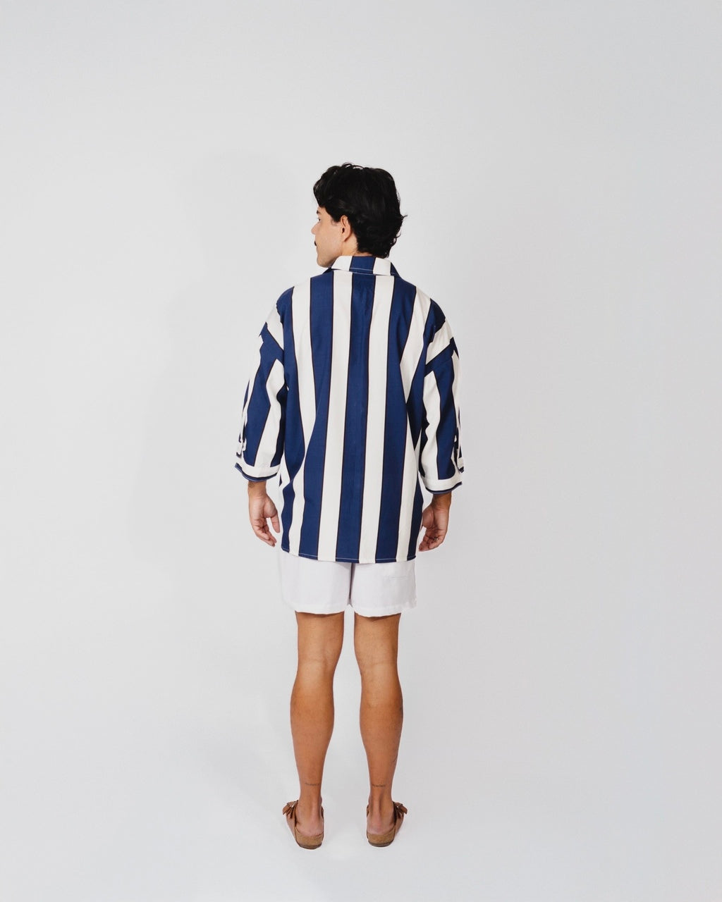Camisa Listras Oversized Azul