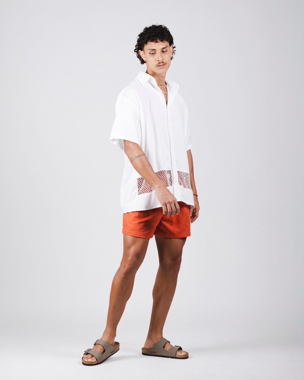 Camisa Linho Rede Off White