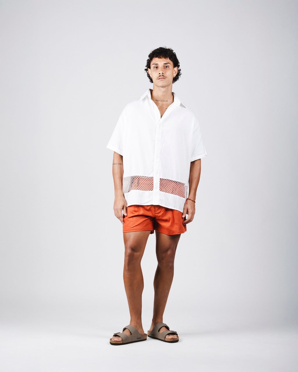 Camisa Linho Rede Off White