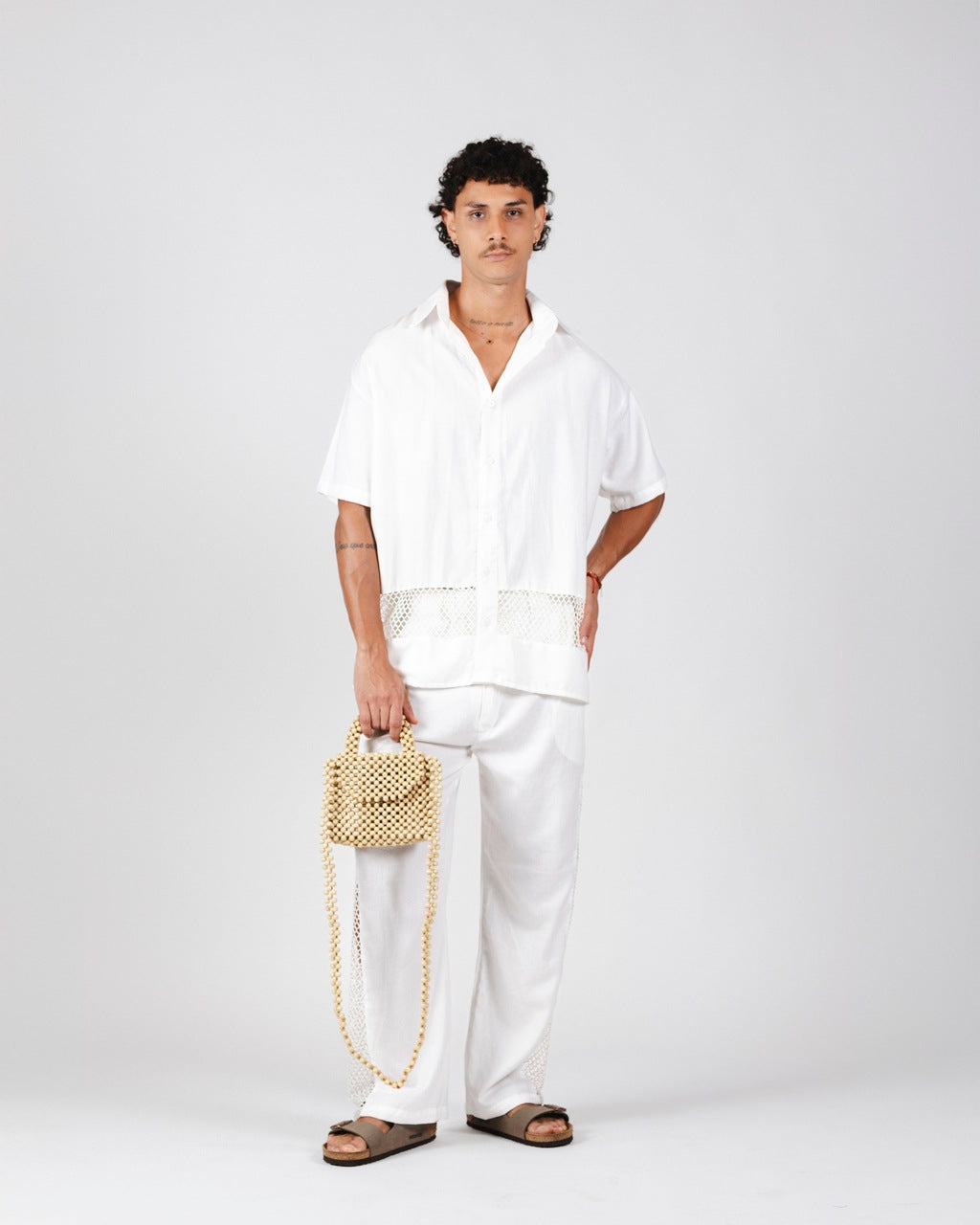 Camisa Linho Rede Off White