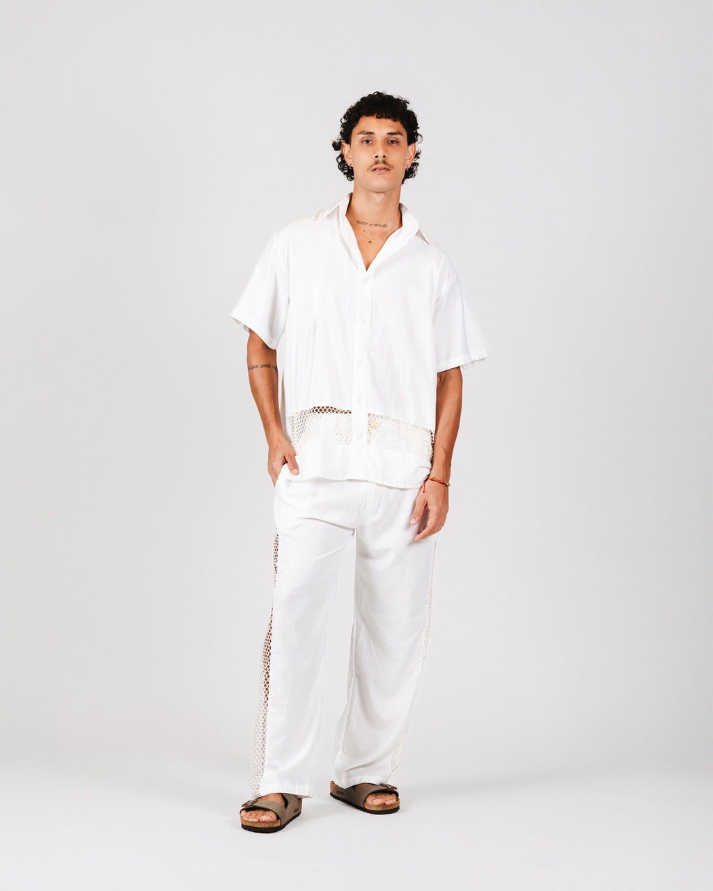 Camisa Linho Rede Off White