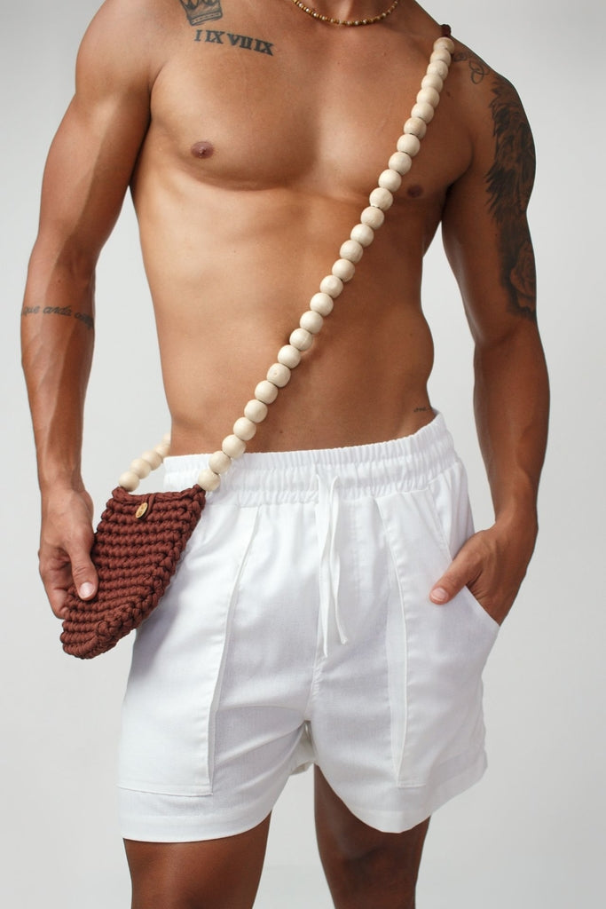 SHORT BOLSO RECORTE BRANCO