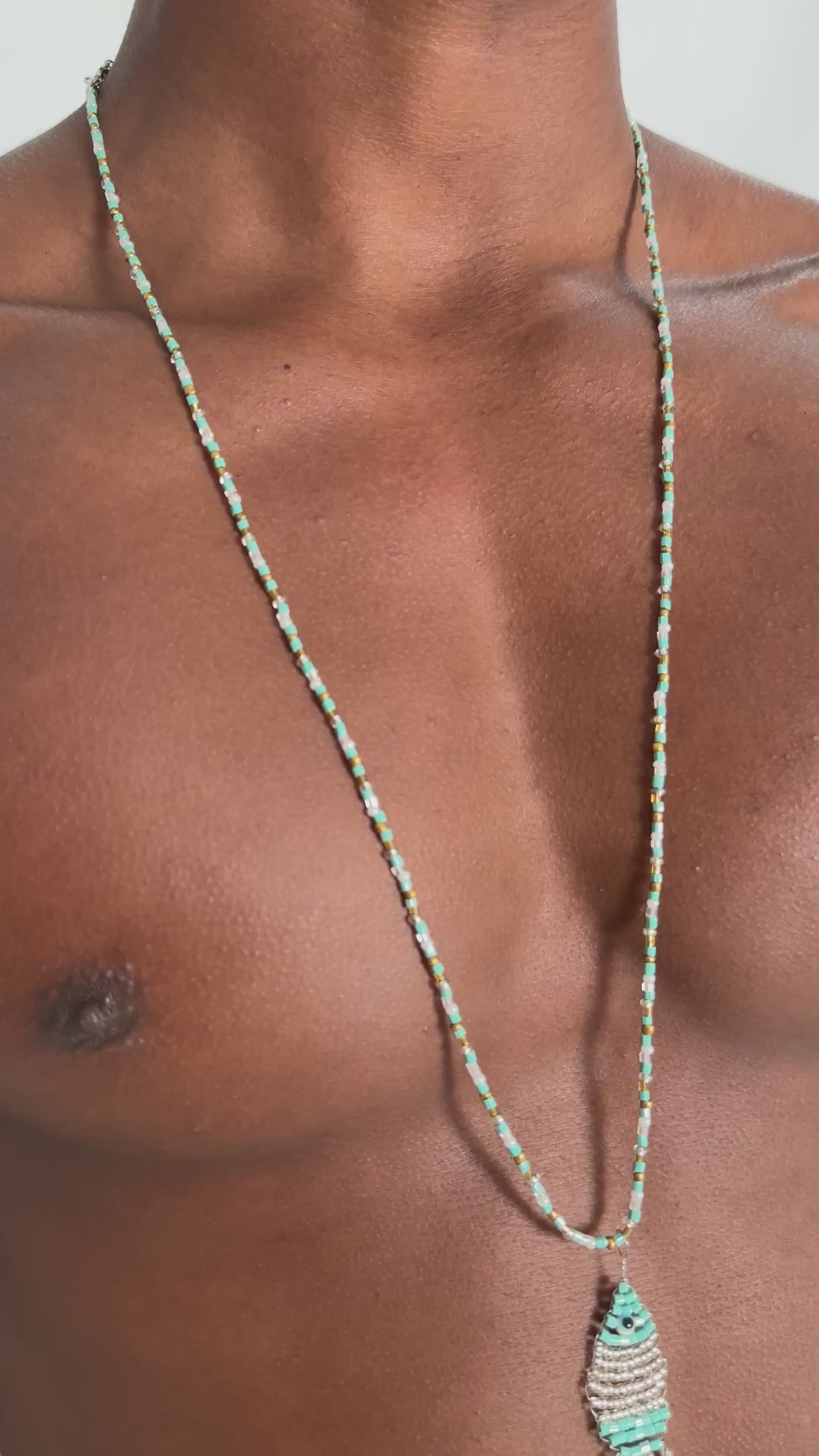 Colar Longo Peixe Turquesa