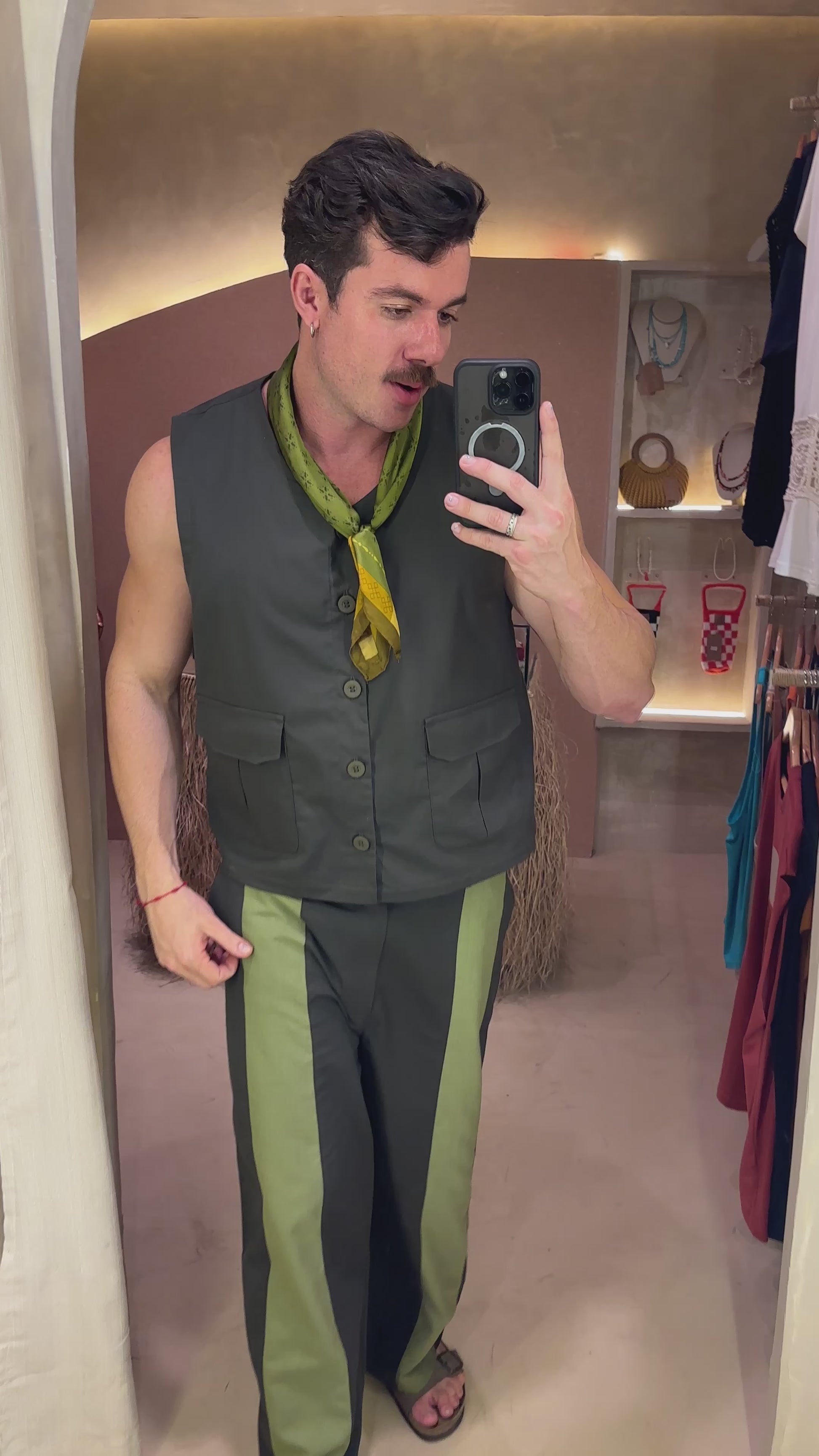 Calça Over Recorte Verdeㅤ ㅤㅤㅤㅤㅤㅤㅤㅤㅤㅤㅤ