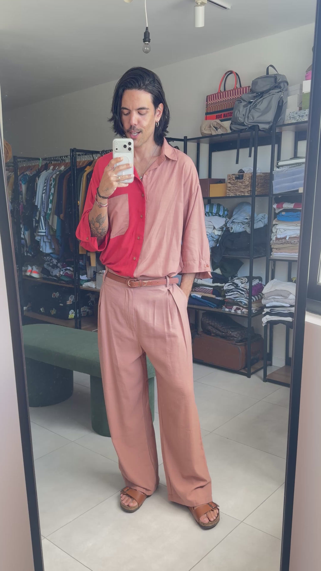 Camisa Oversized Recorte Telha