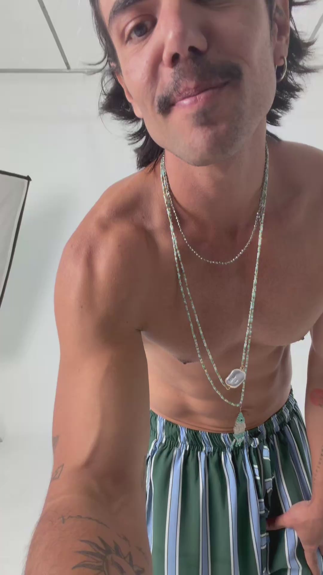 Calça Relax Listras Oceano Verde