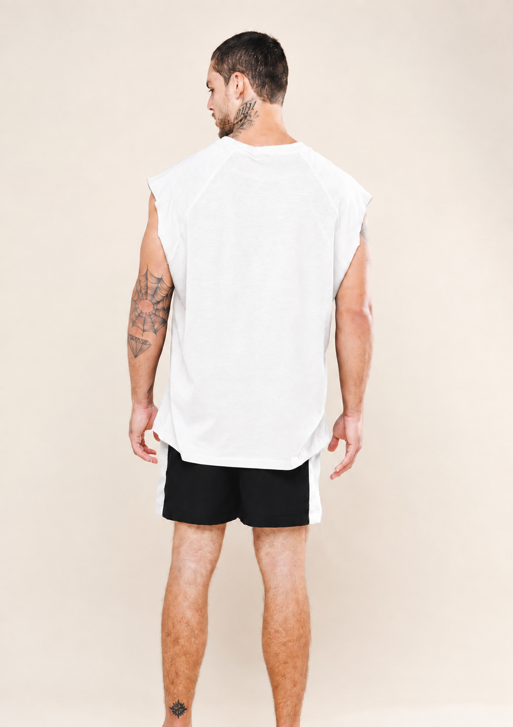 Regata Over Algodao Bolso Croche NITX Off White vista de costas