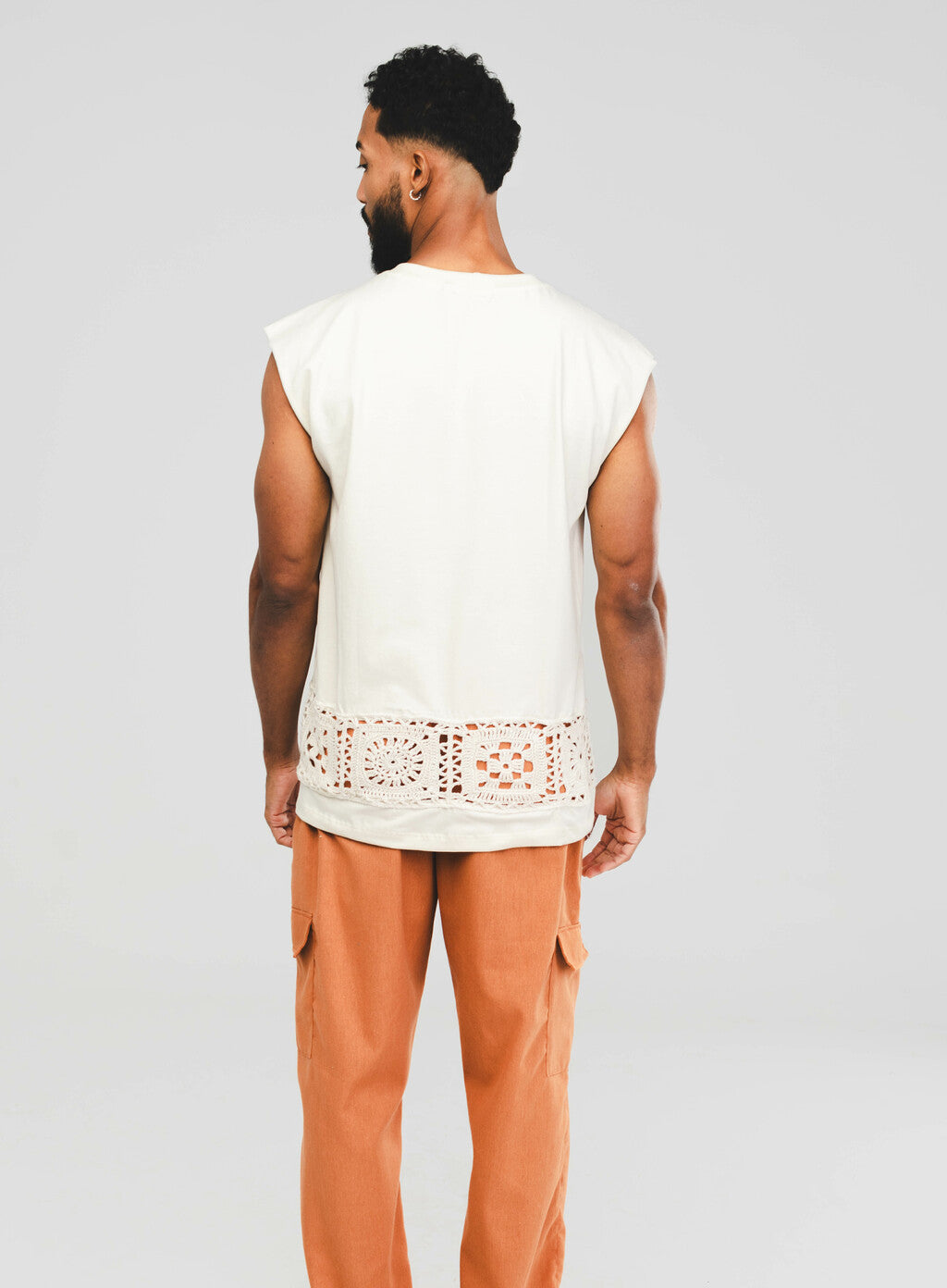 Regata Tela Crochê Off White