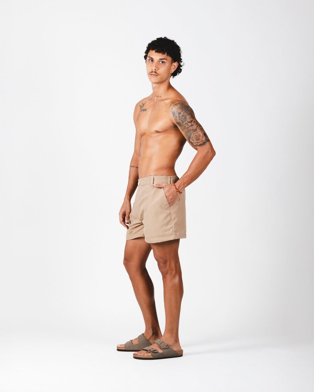 Short Alfaiataria Bege