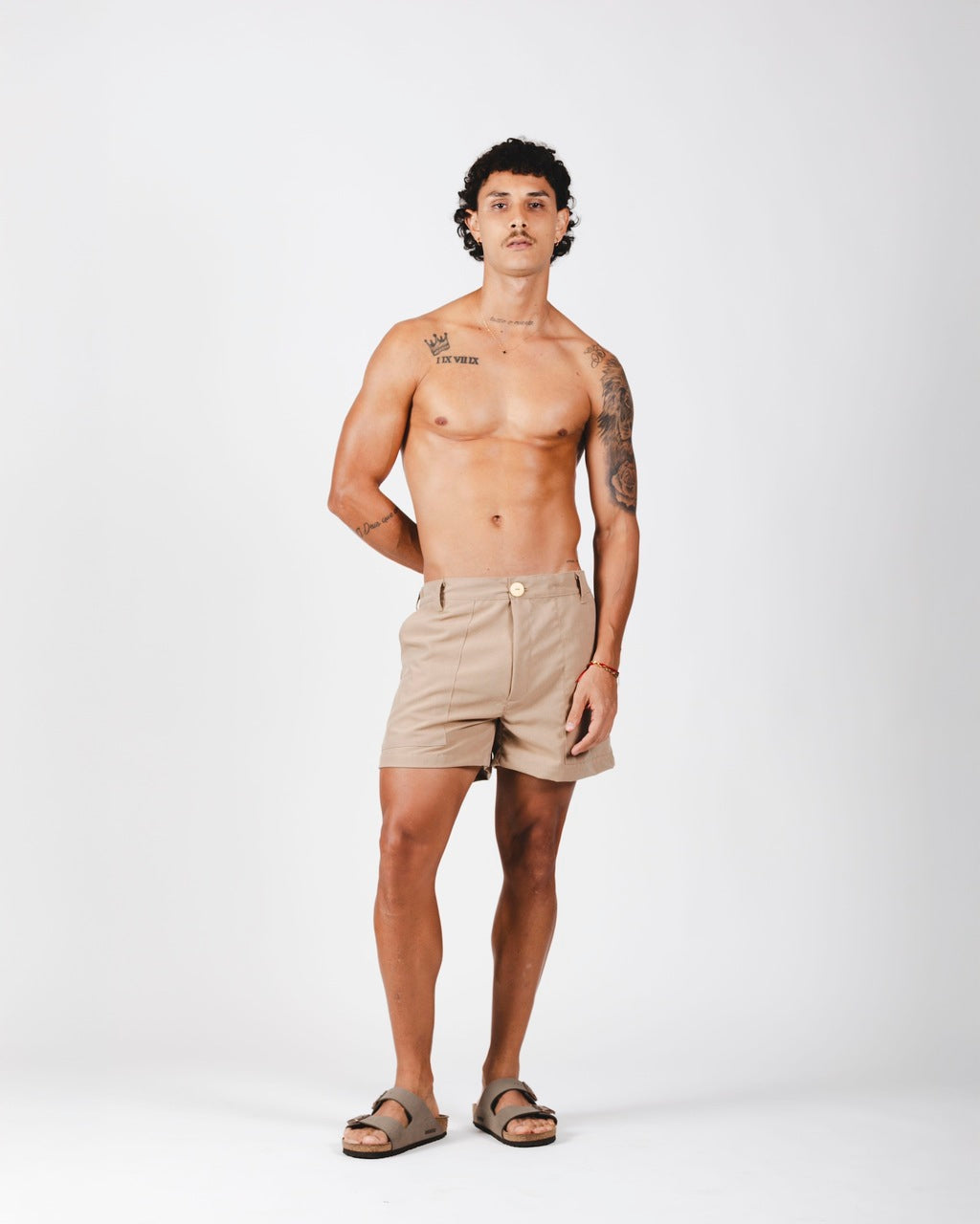 Short Alfaiataria Bege