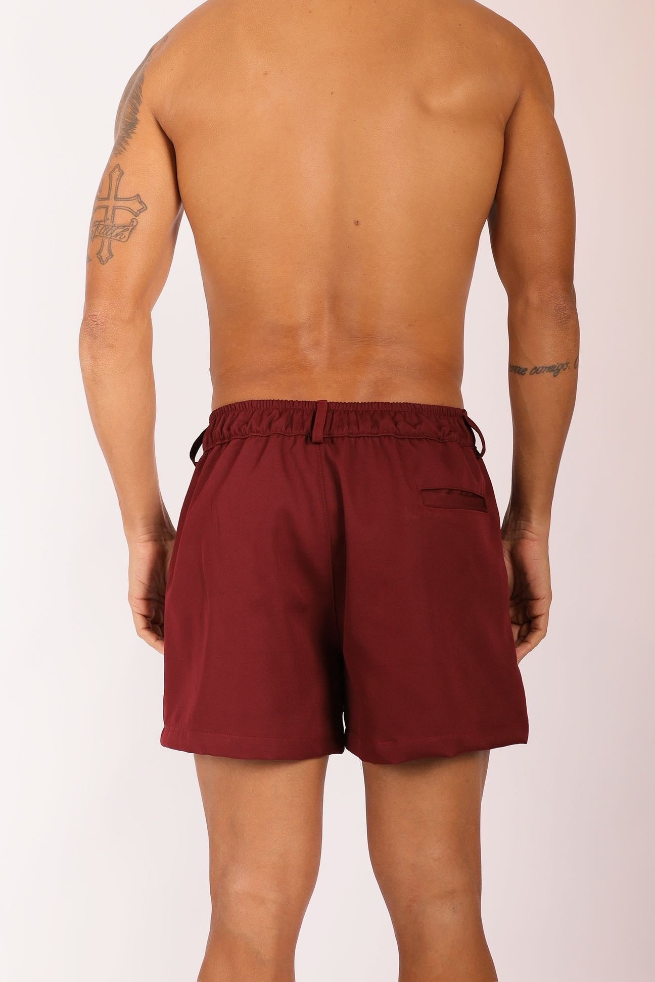 Short Alfaiataria Bicolor Vinho