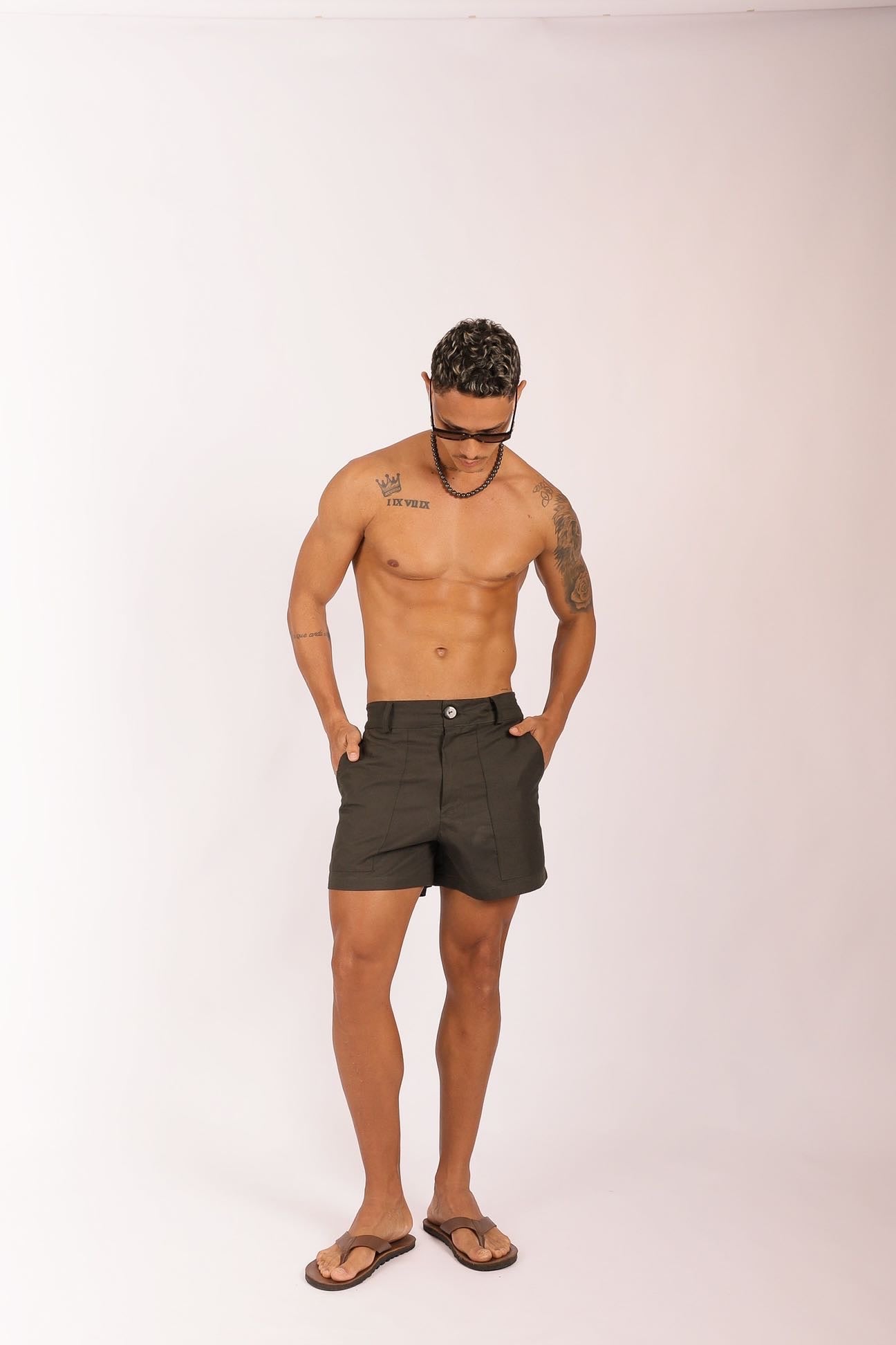 Short Alfaiataria Detalhes Verde